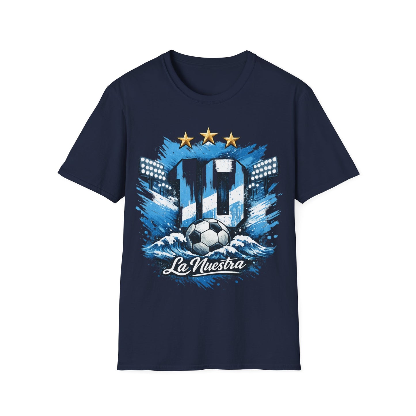 Argentina Soccer Fan T-Shirt — 'La Nuestra' #10 Jersey Design