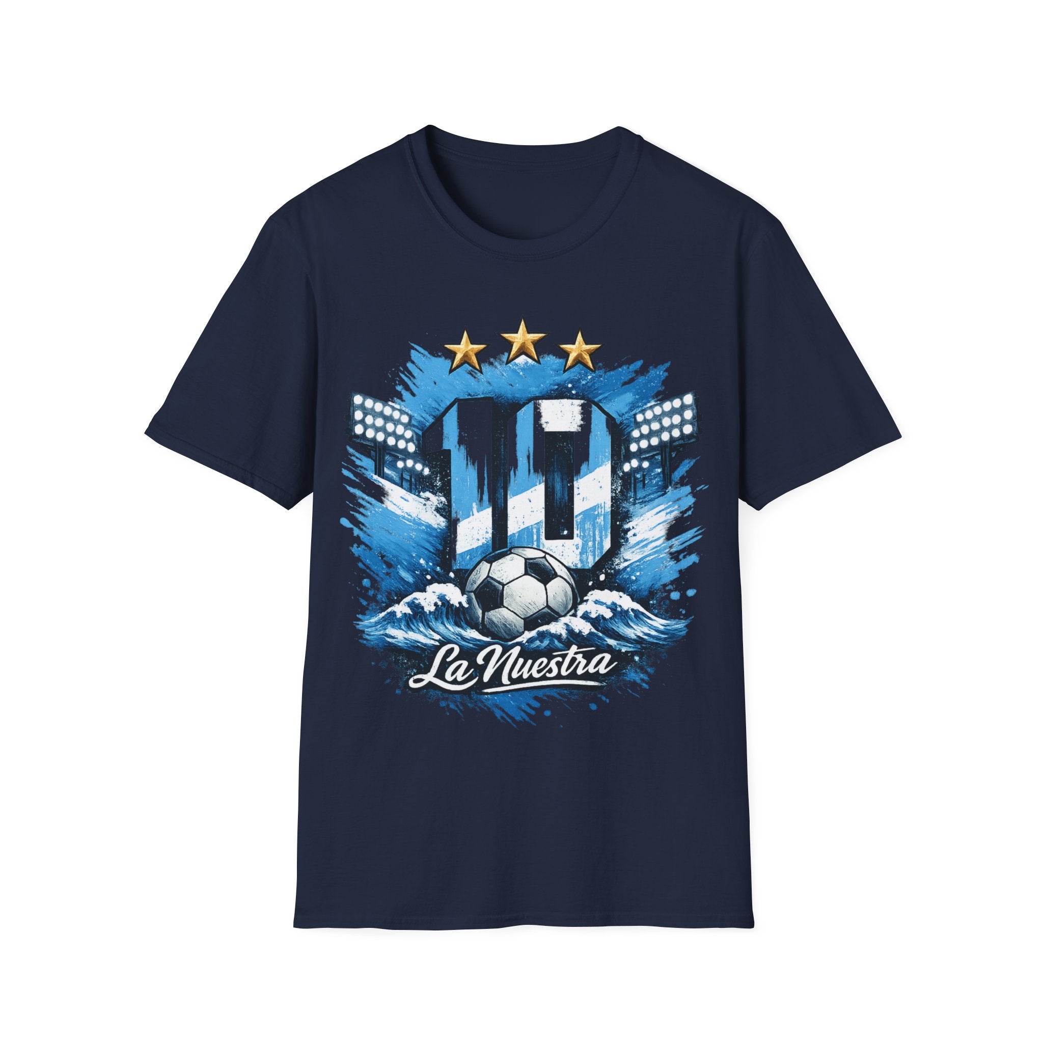 Argentina Soccer Fan T-Shirt — 'La Nuestra' #10 Jersey Design
