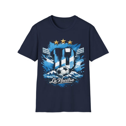 Argentina Soccer Fan T-Shirt — 'La Nuestra' #10 Jersey Design