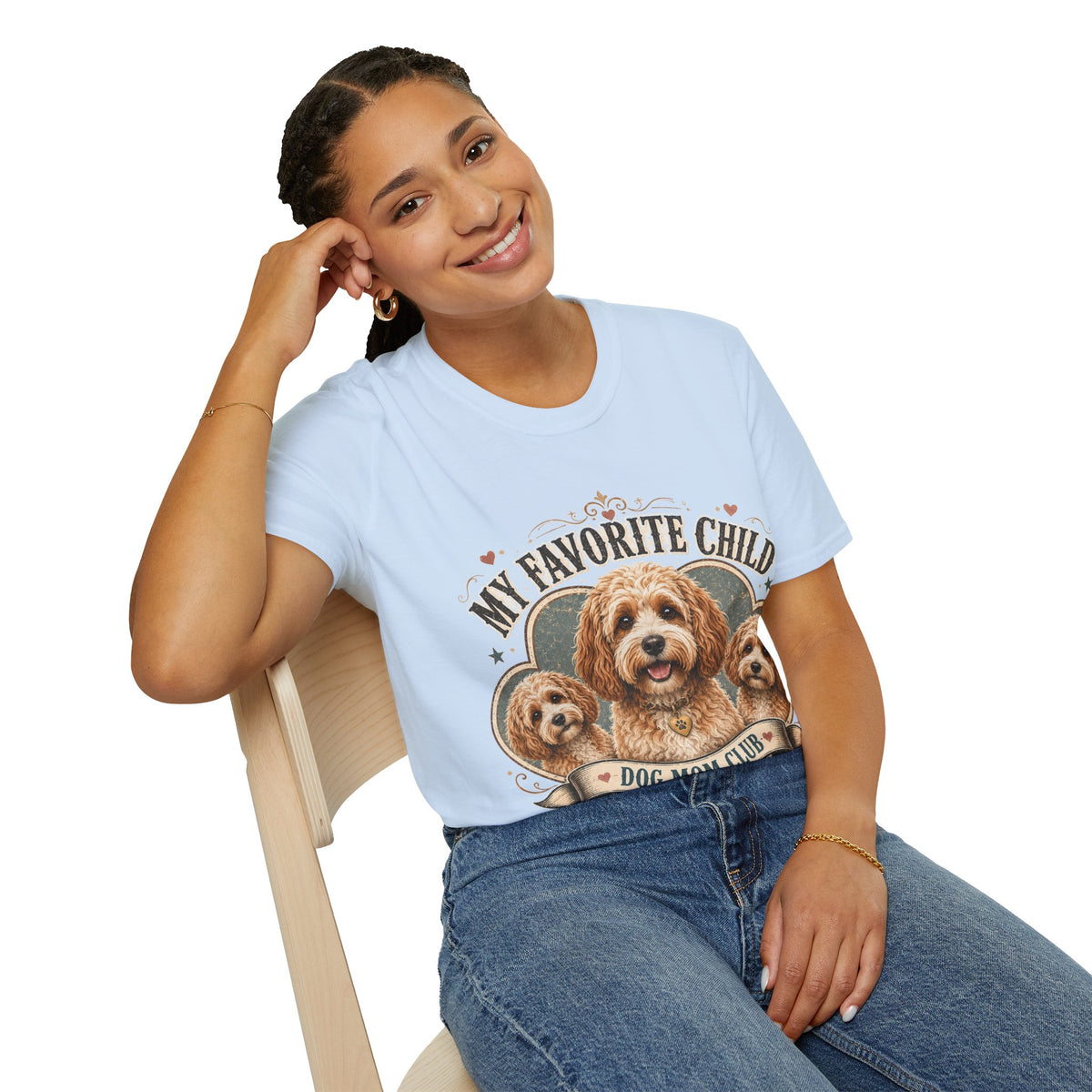 Dog Mom T-Shirt — "My Favorite Child" Cavalier Love Graphic Tee