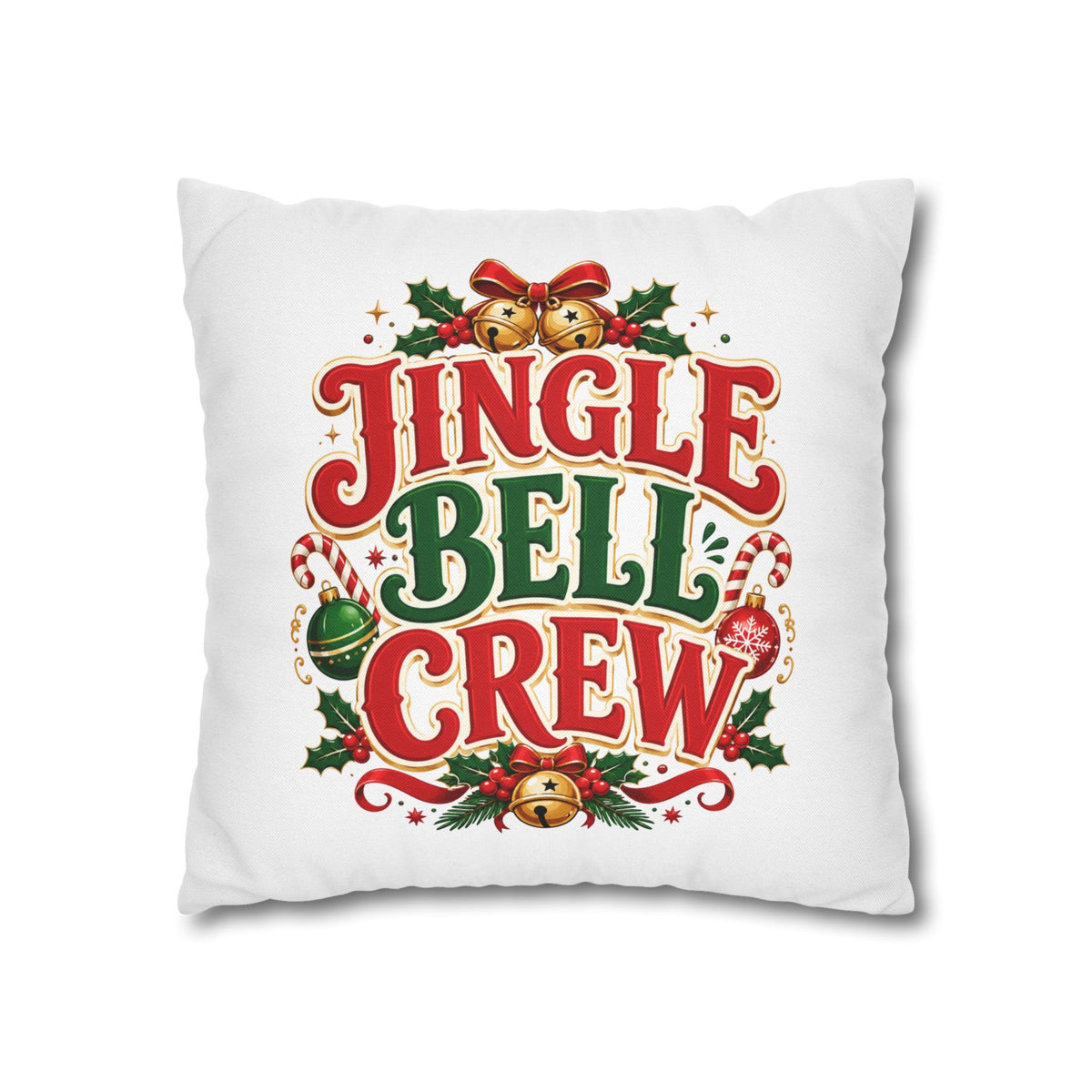 Christmas Jingle Bell Crew Christmas Throw Pillowcase