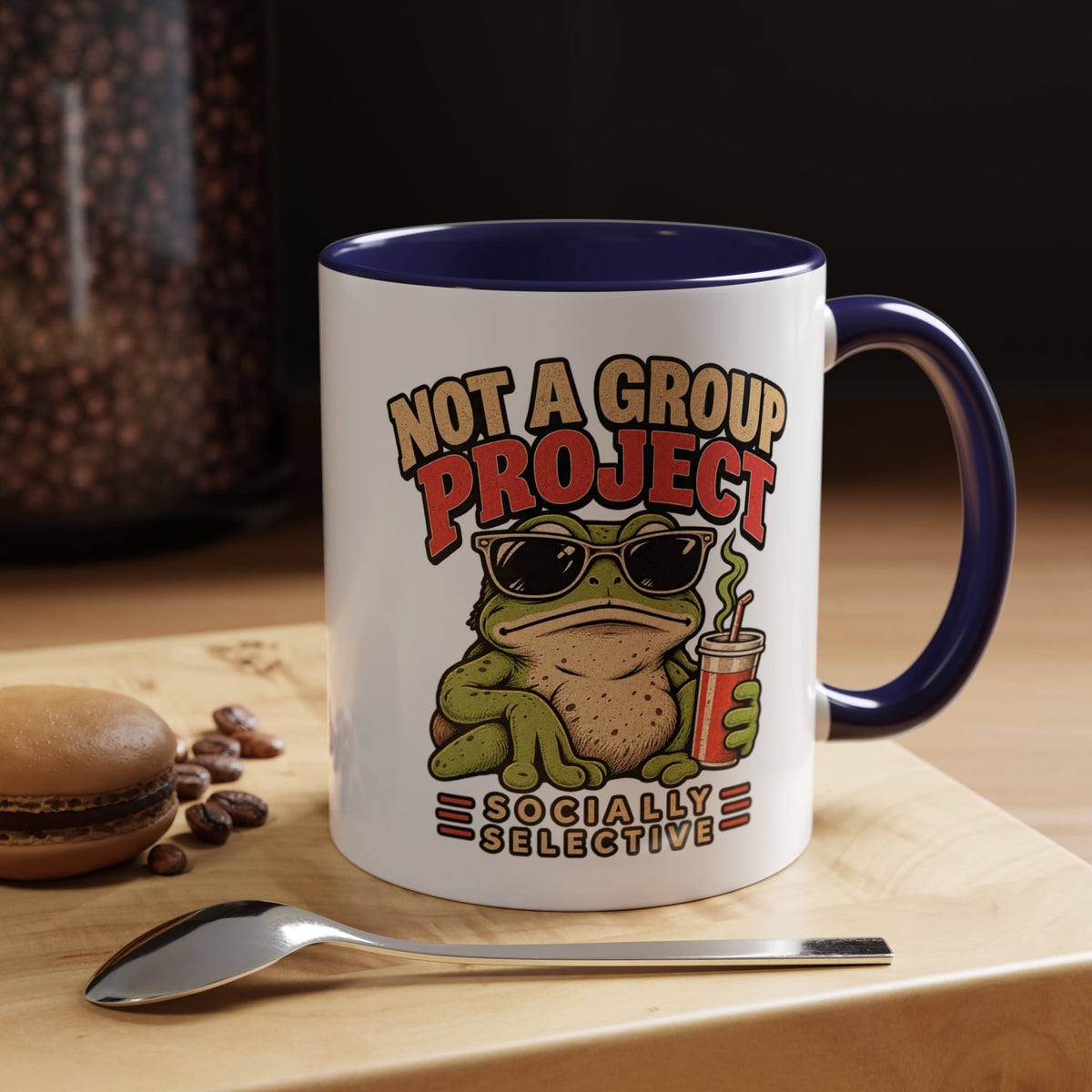 Funny And Witty "Not A Group Project" Accent Coffee Mug (11, 15oz)