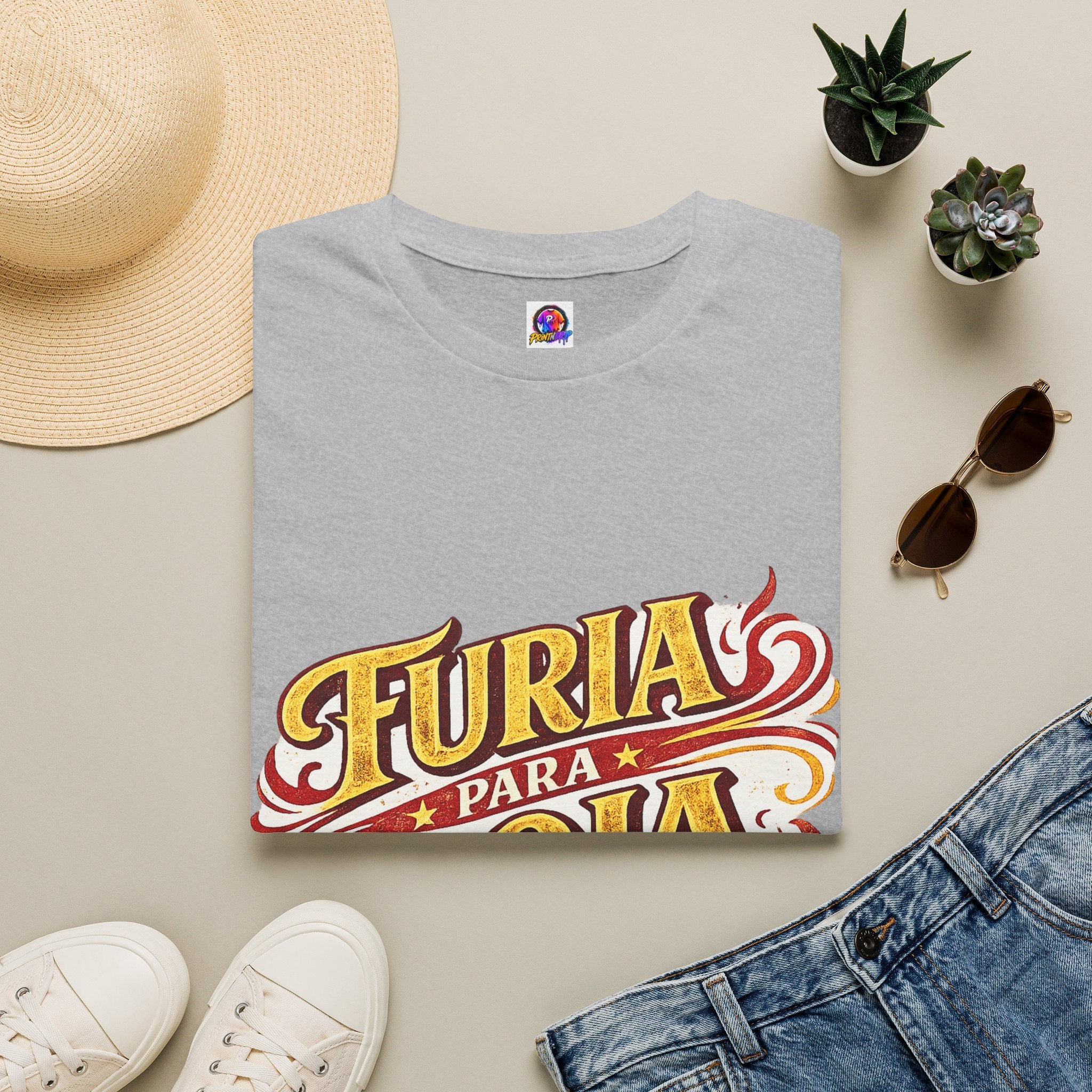 Spain Furia Para Roja T-Shirt — Vintage Flame Spanish Pride Soccer Tee
