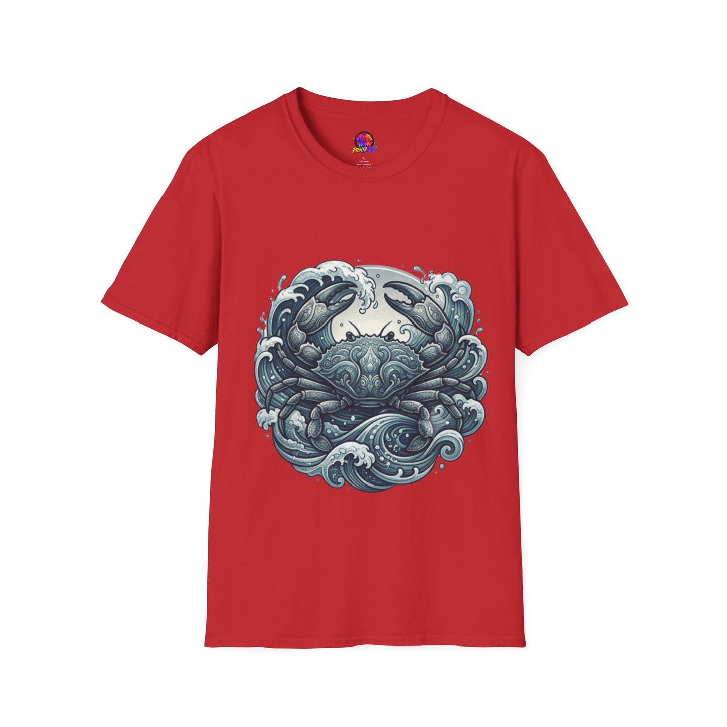 Crab and Waves Graphic T-Shirt — Coastal Oceanic Nautical Tee