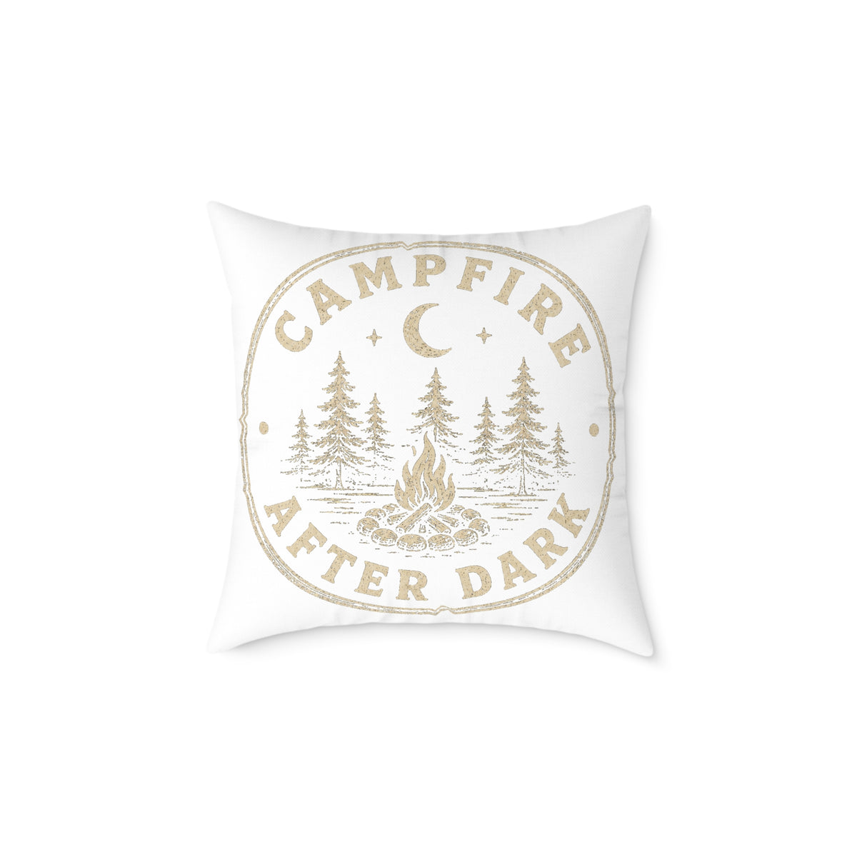 Campfire After Dark Throw Pillow Milo Bailey Dog Dad Mom — Outdoor Camping Decorative Pillow