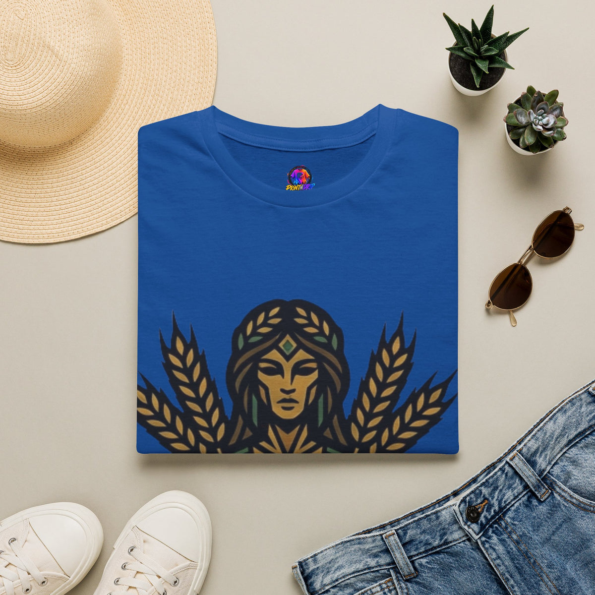 Virgo Zodiac Harvest Goddess T-Shirt — Wheat Maiden Graphic Tee