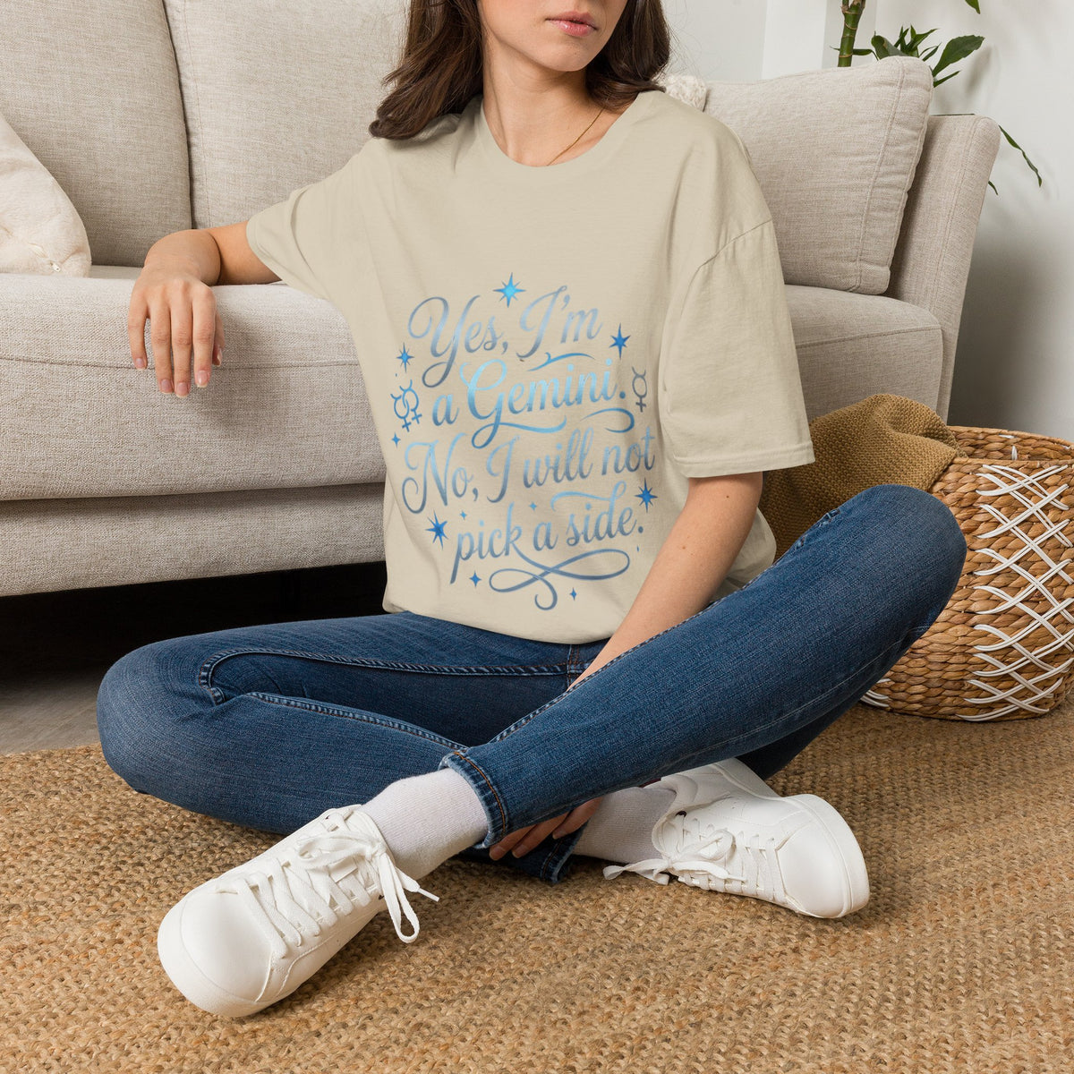 Yes, I'm a Gemini T-Shirt — Funny Zodiac Astrology Tee (“No, I will not pick a side”)
