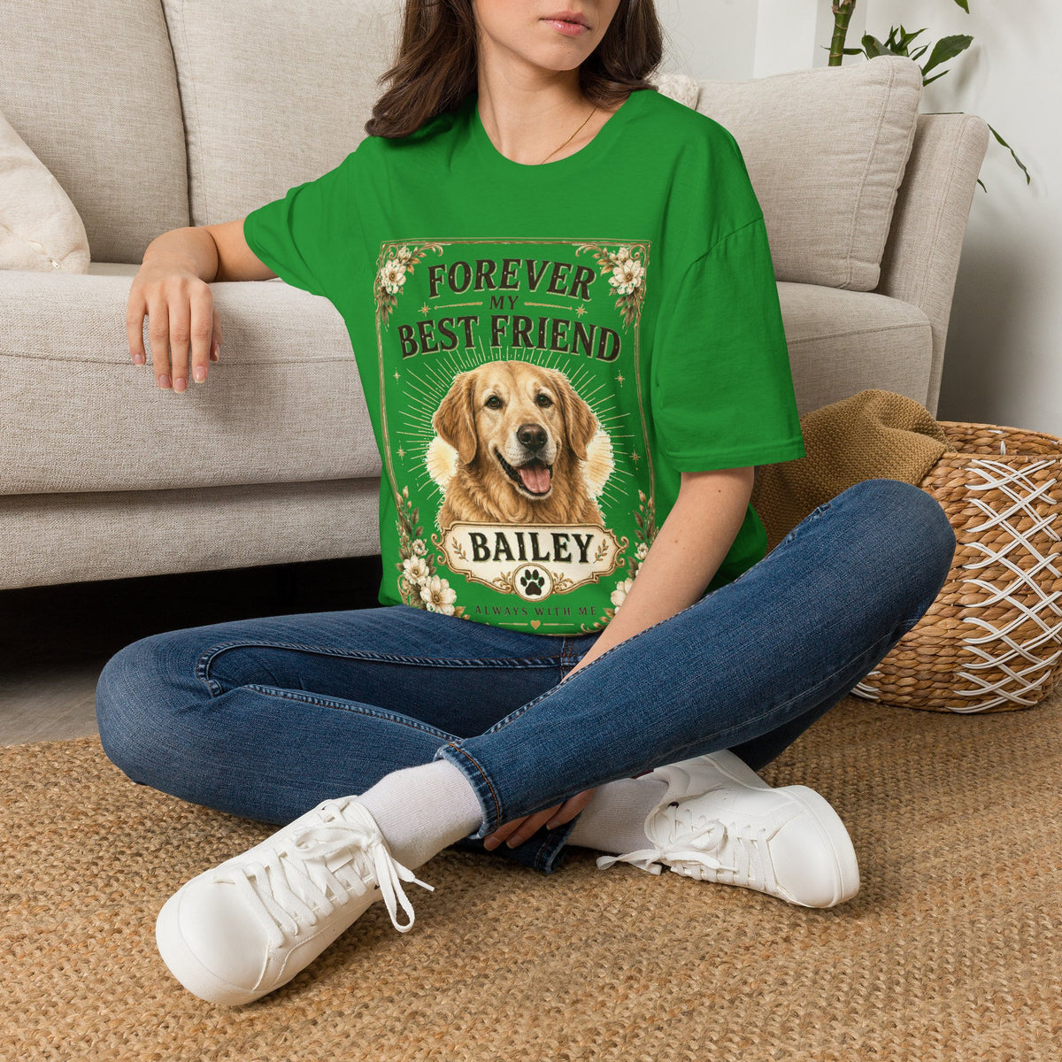 Forever My Best Friend Dog T-Shirt — Personalized Golden Retriever Tribute