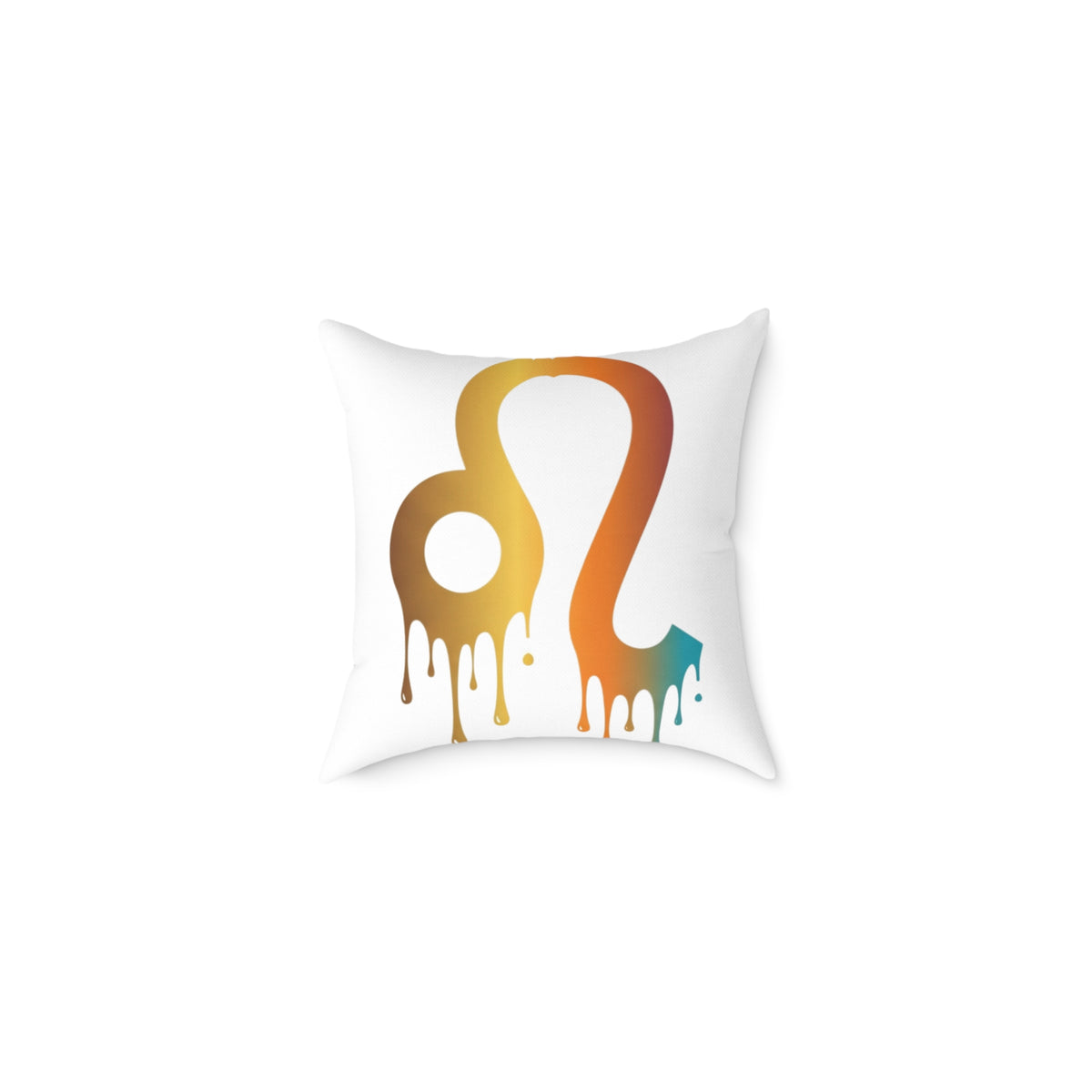 Leo Zodiac Dripping Astrological Square Poly Canvas Pillow