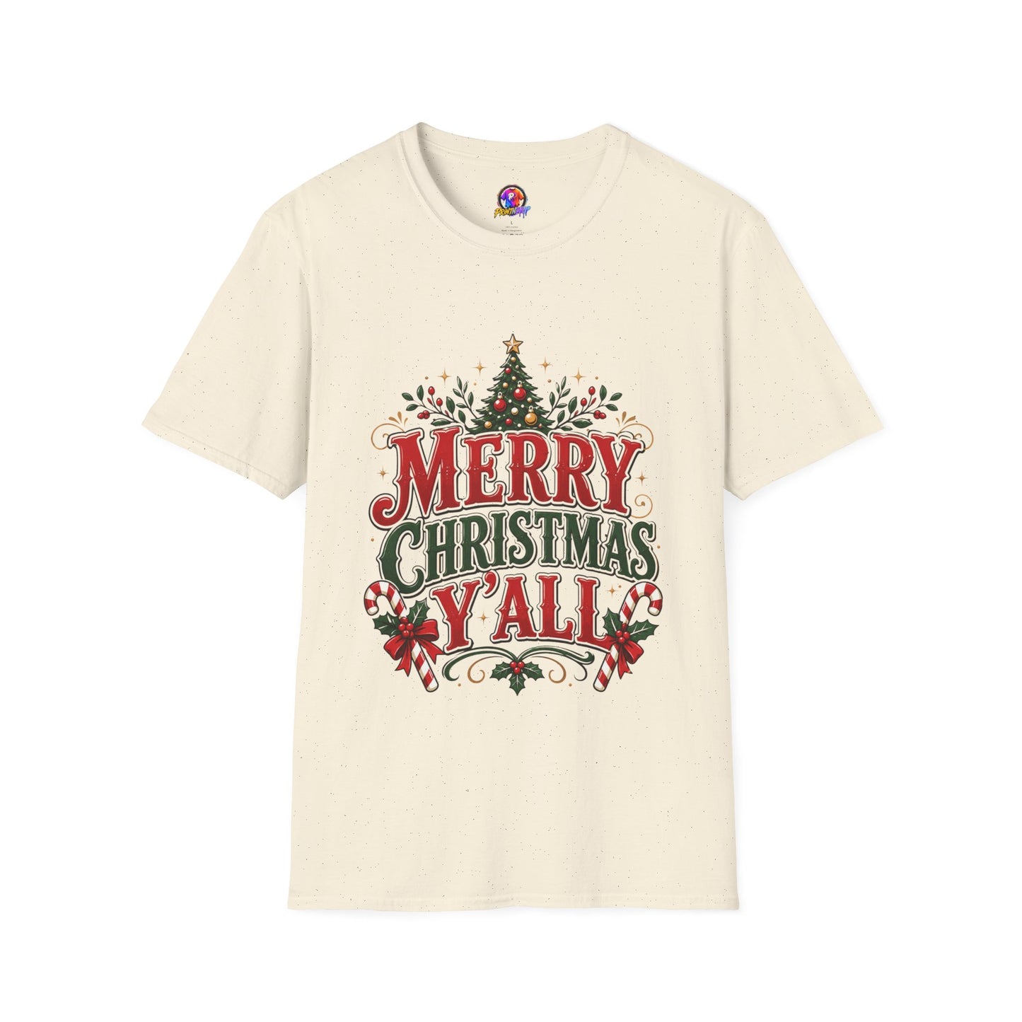 Merry Christmas Y'all T-Shirt — Festive Holiday Tree Tee