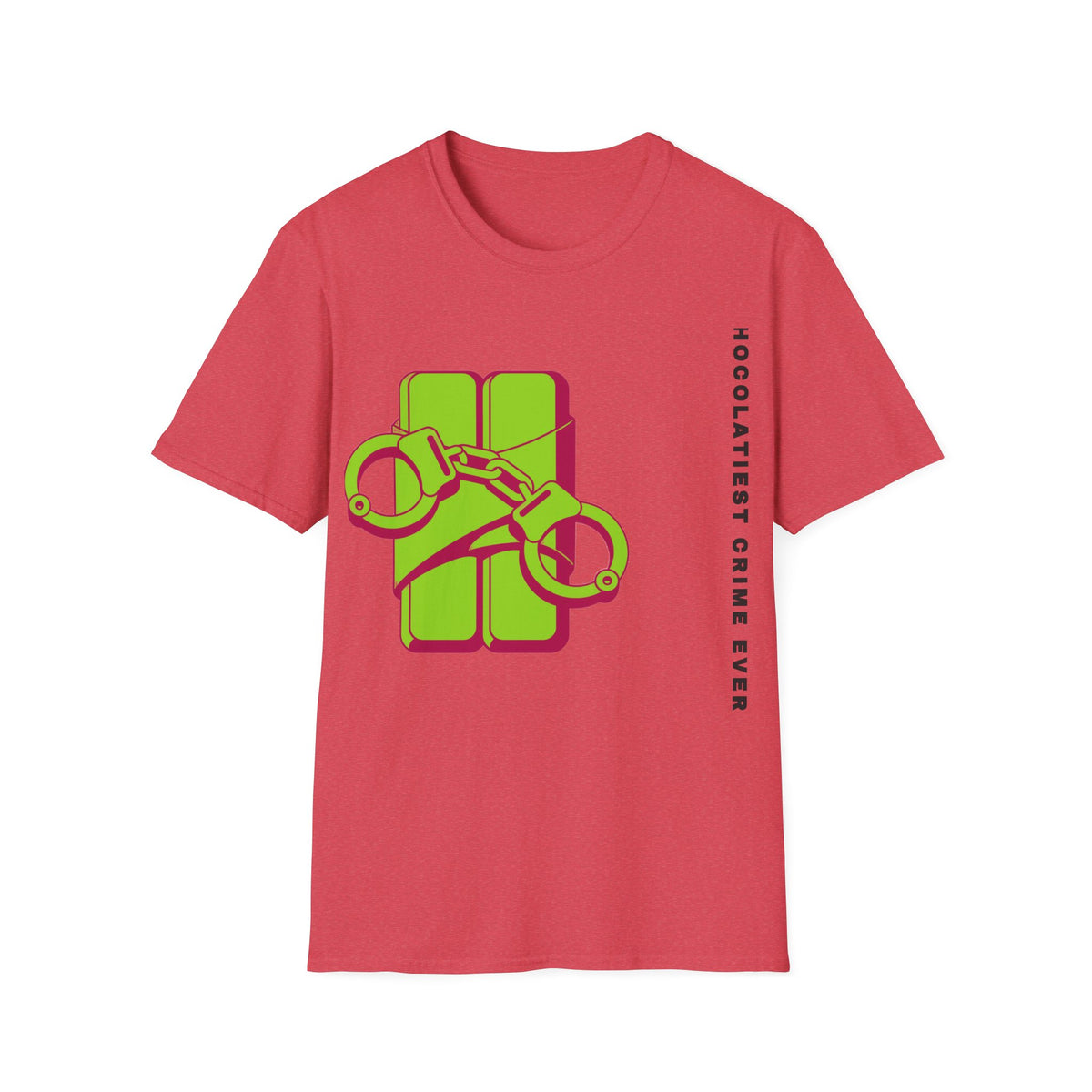 Chocolateie Graphic T‑Shirt — Green Candy Bar with Handcuffs Design - Trending Now - September 2026