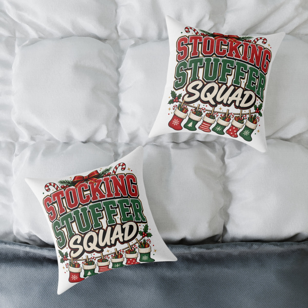 Stocking Stuffer Squad Christmas Pillow