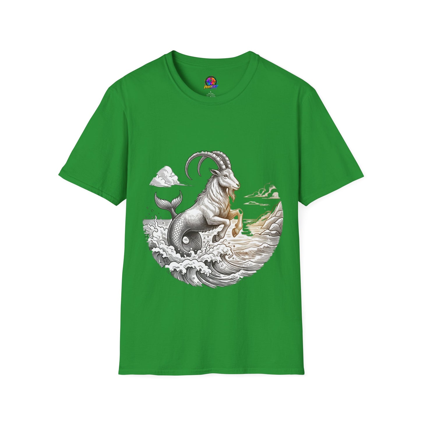 Capricorn Goat-Mermaid T-Shirt — Mythical Sea Goat Zodiac Tee