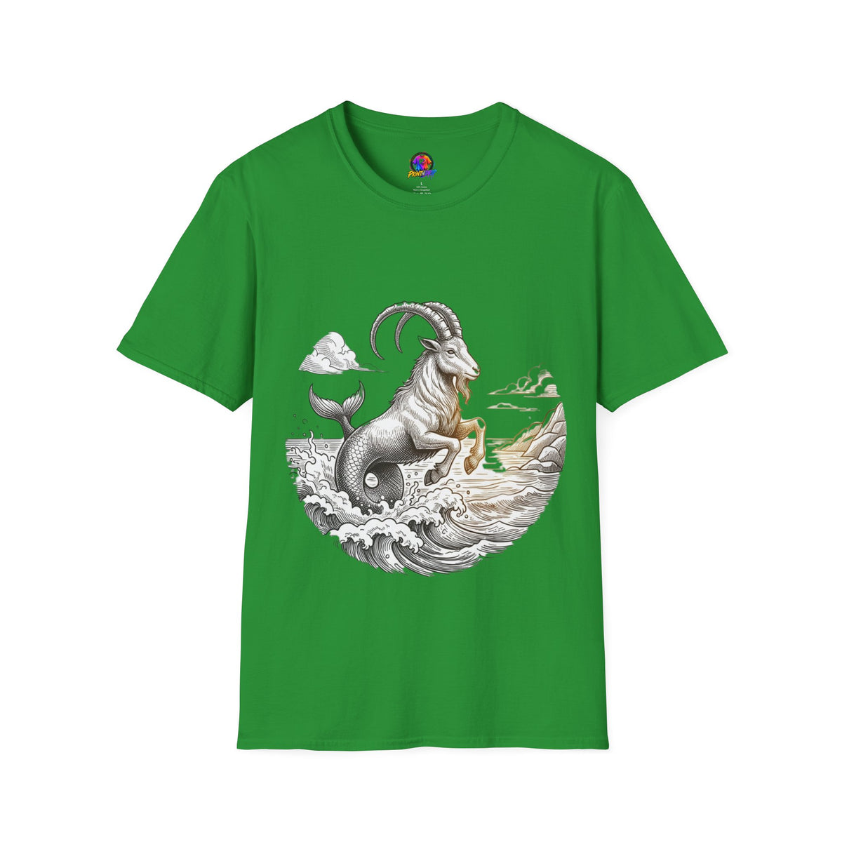 Capricorn Goat-Mermaid T-Shirt — Mythical Sea Goat Zodiac Tee
