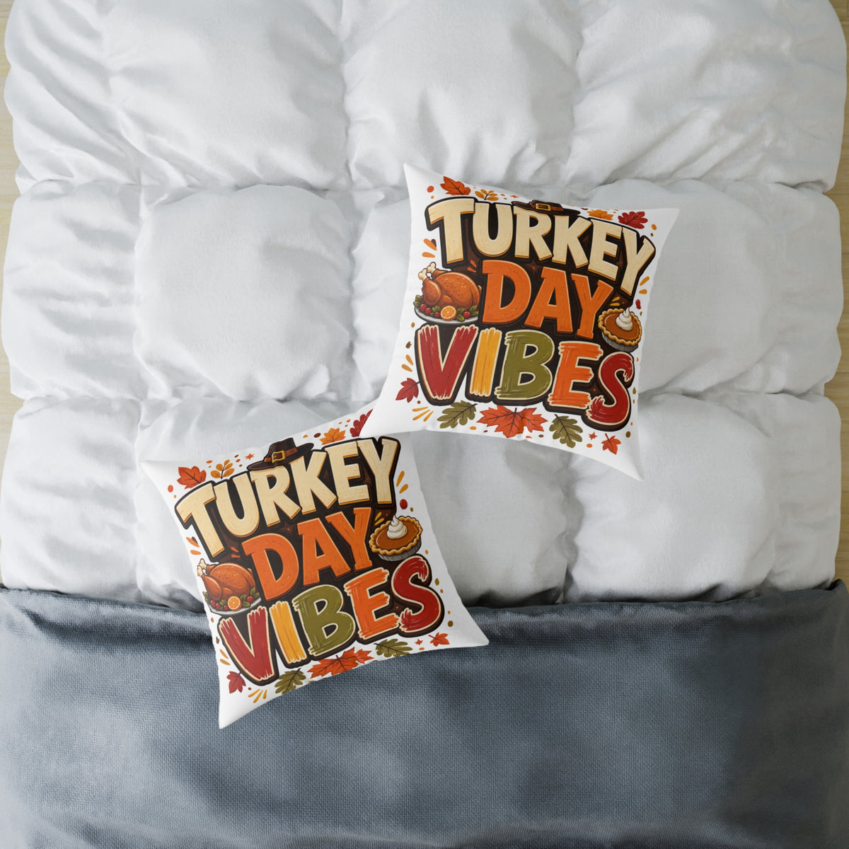 Thanksgiving Turkey Day Vibes Throw Pillow