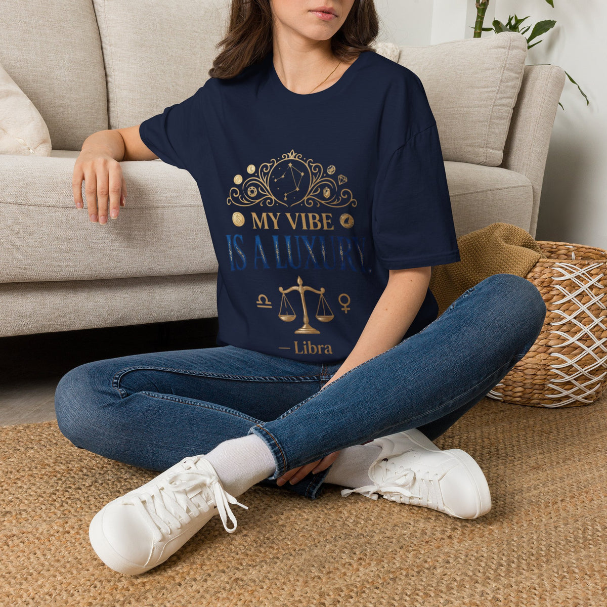 Libra Zodiac T-Shirt — "My Vibe Is A Luxury" Astrology Tee