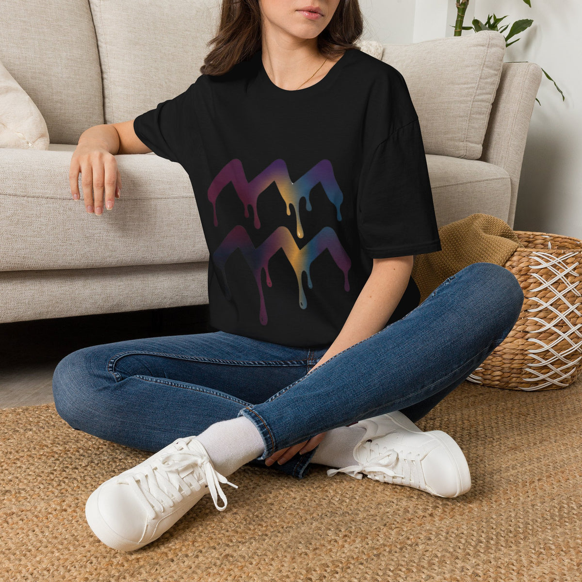 Dripping Mountain Graphic Tee — Vaporwave Sunset T-Shirt