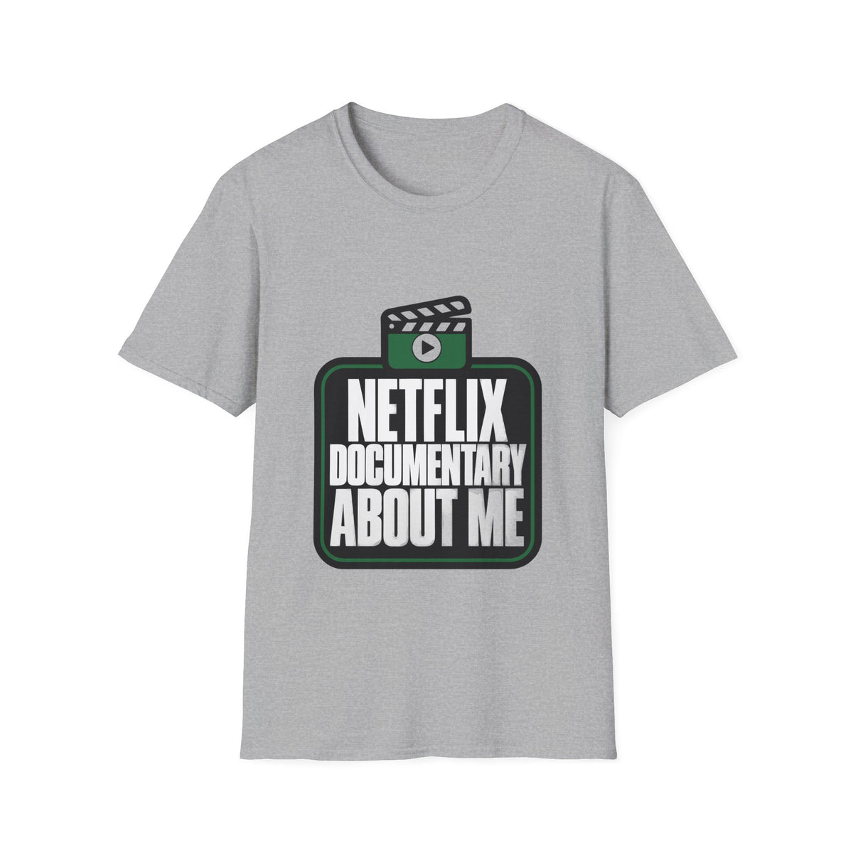 Netflix Documentary About Me Green Block Badge T-Shirt - Funny Sarcastic Pop Culture Tee - Trending Now - September 2026