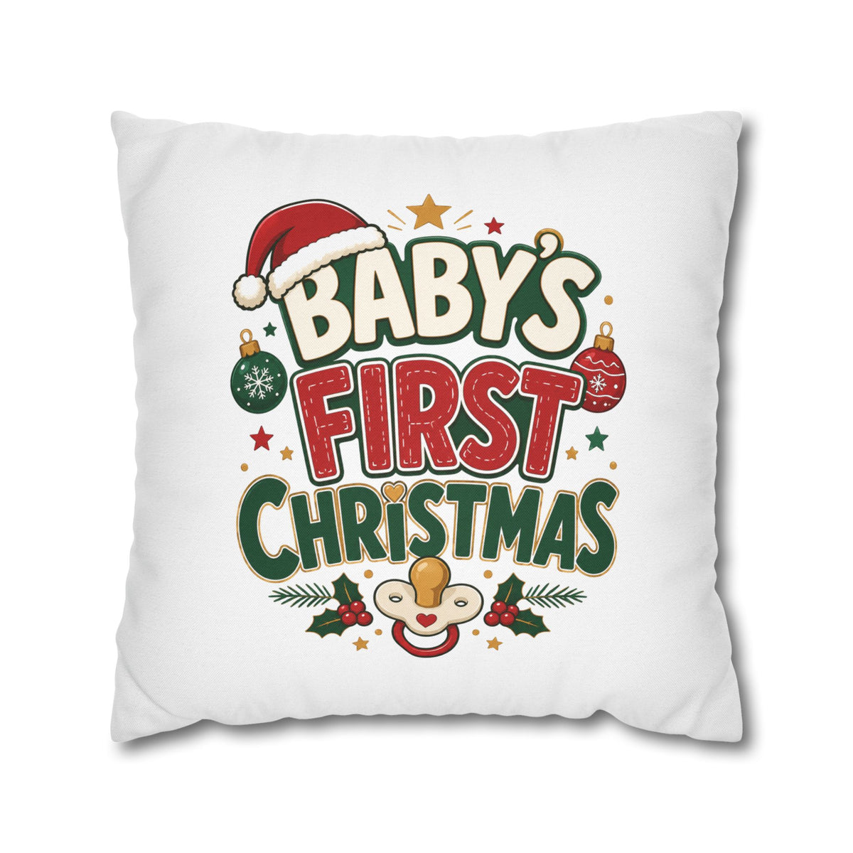 Baby's First Christmas Pillowcase — Festive Holiday Nursery Decor