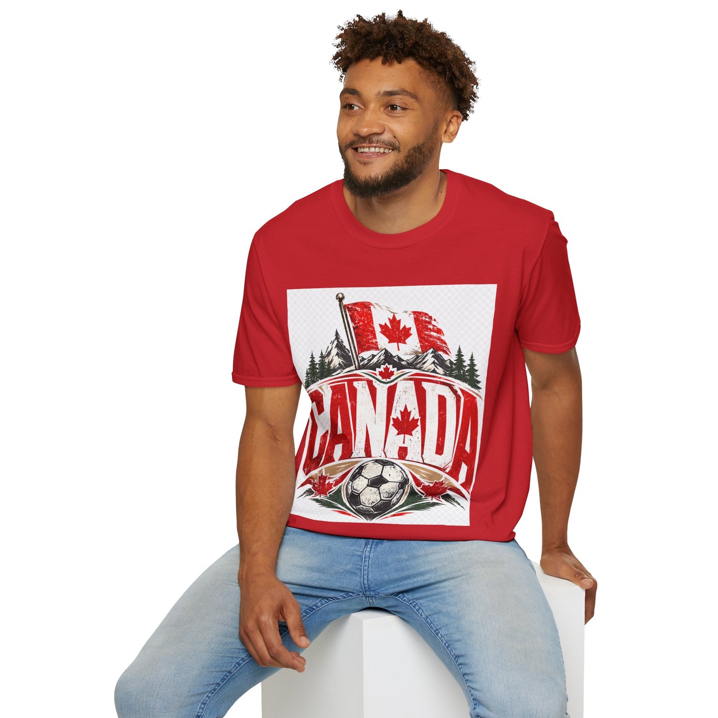 Canada Soccer T‑Shirt — Canadian Flag & Maple Leaf Crest