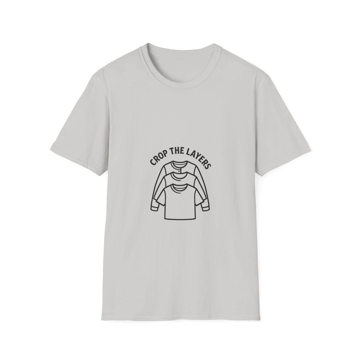 Crop the Layers T-Shirt — Minimal Graphic Layered Sweater Illustration Tee - Trending Now - October 2026