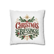 Christmas Blessings Pillowcase — Holiday Decorative Throw Pillow Cover