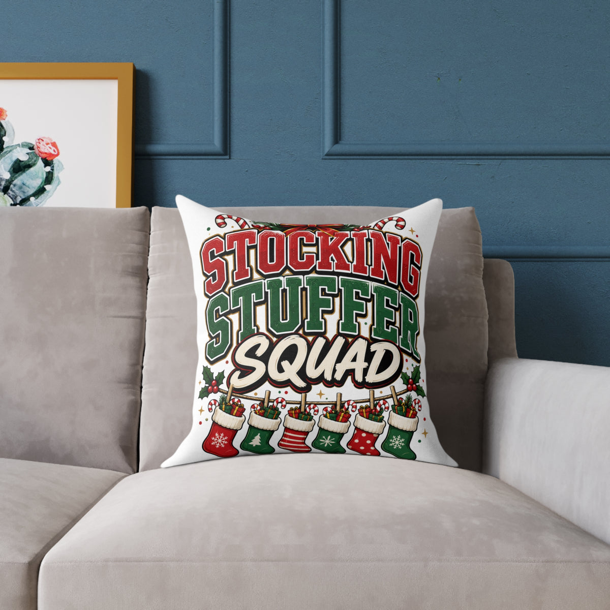 Stocking Stuffer Squad Christmas Pillow