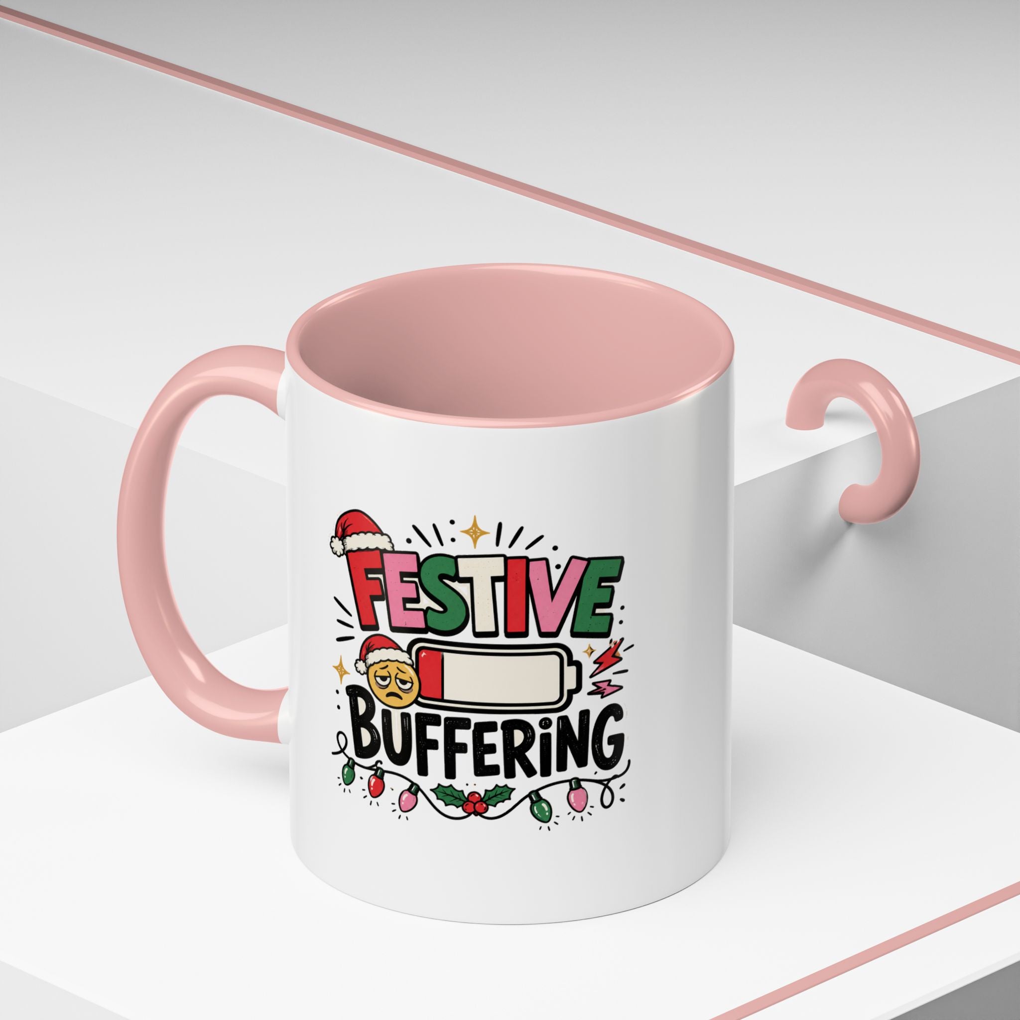 Modern Day Christmas Festive Buffering Mug — Funny Christmas Holiday Coffee Cup (11/15oz)