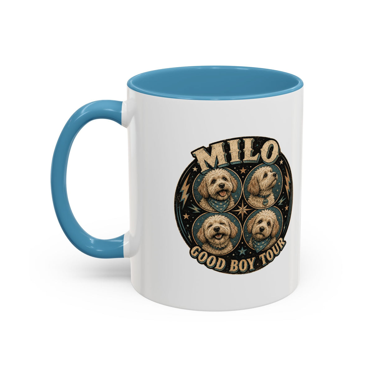 Milo Bailey Dog Dad Mom Milo "Good Boy Tour" Accent Coffee Mug —  Cute Dog Portraits