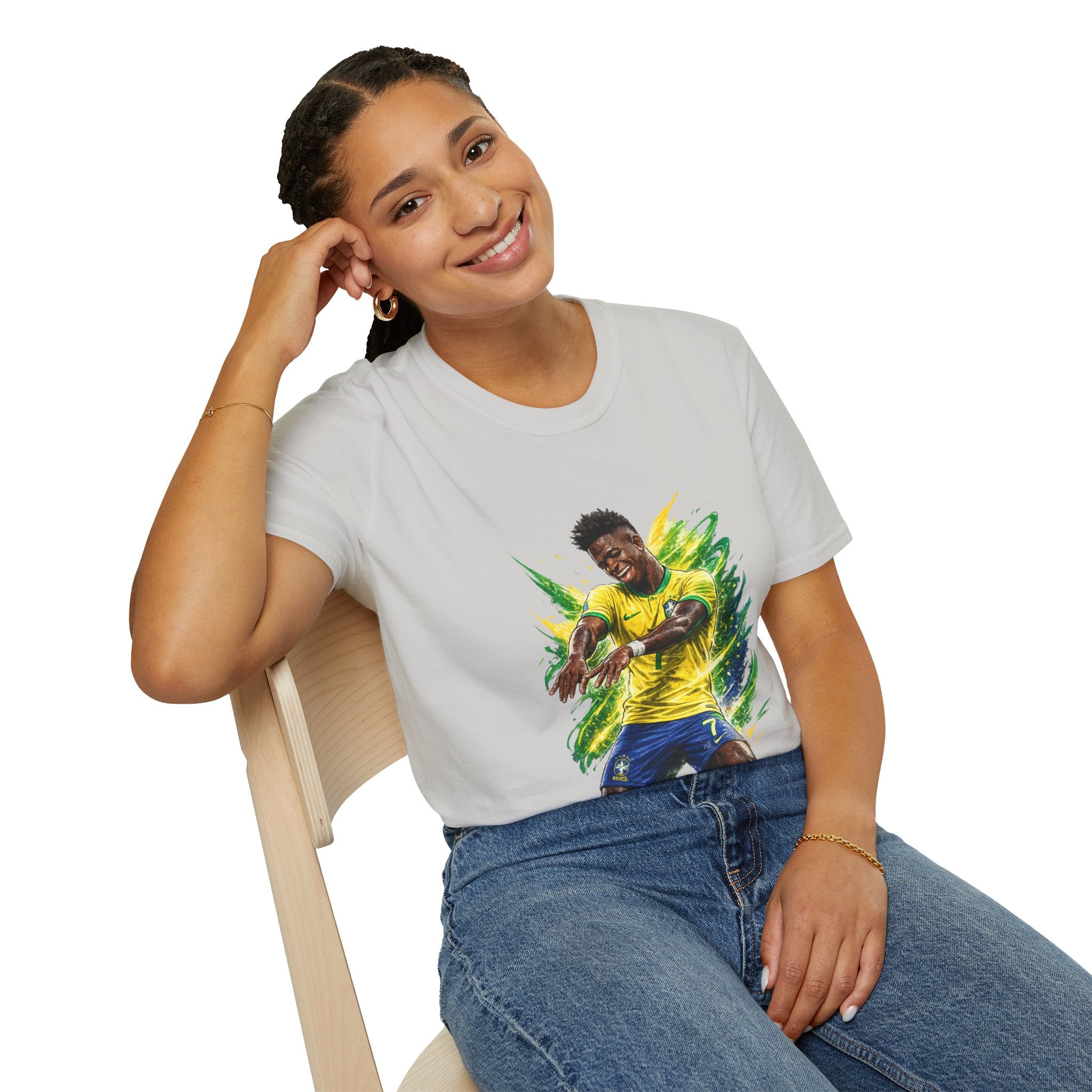 Brazil  Soccer Celebration T-Shirt — Brazilian Football Player Artwork