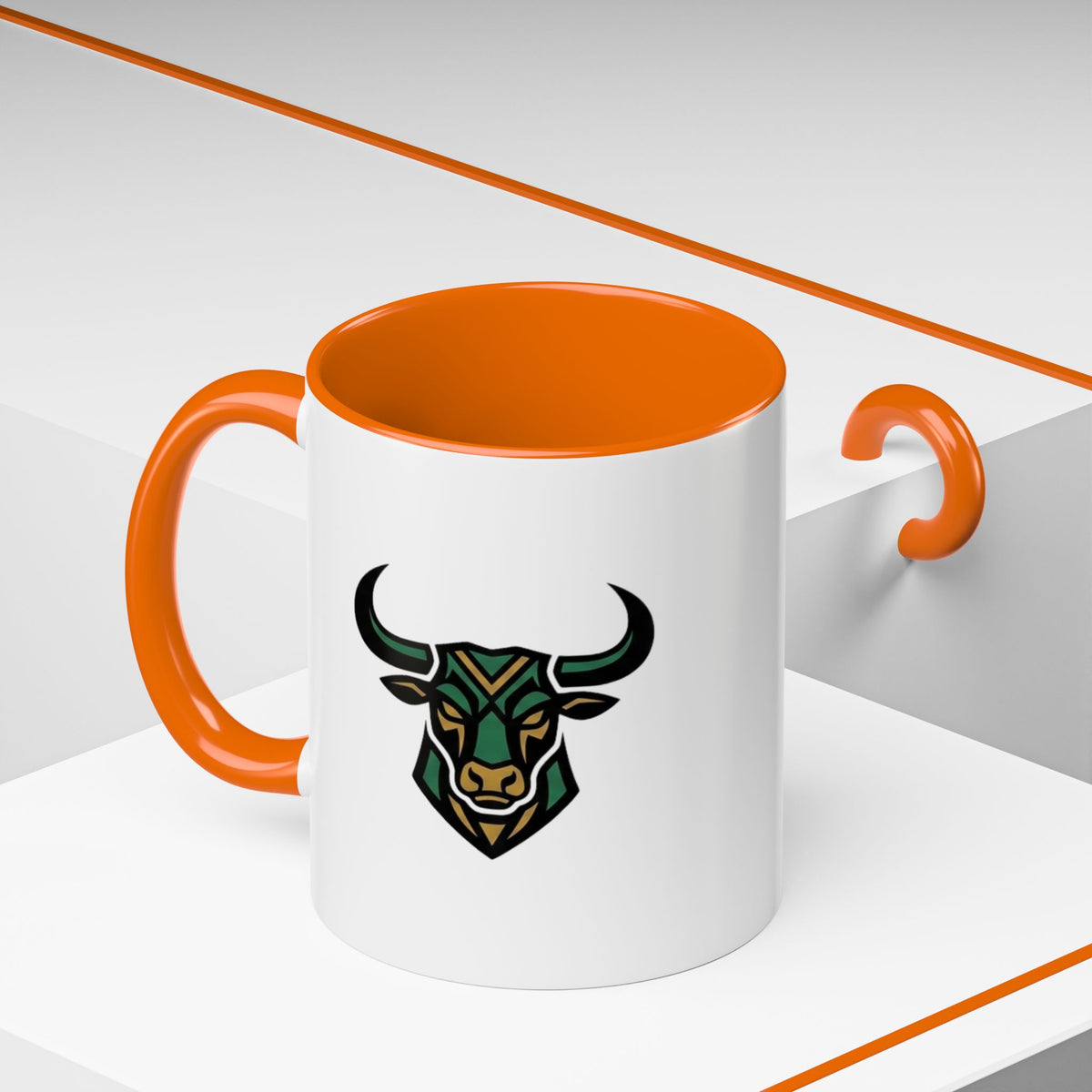 Taurus Geometric Bull Accent Coffee Mug –  Tribal Bull Head Ceramic Mug