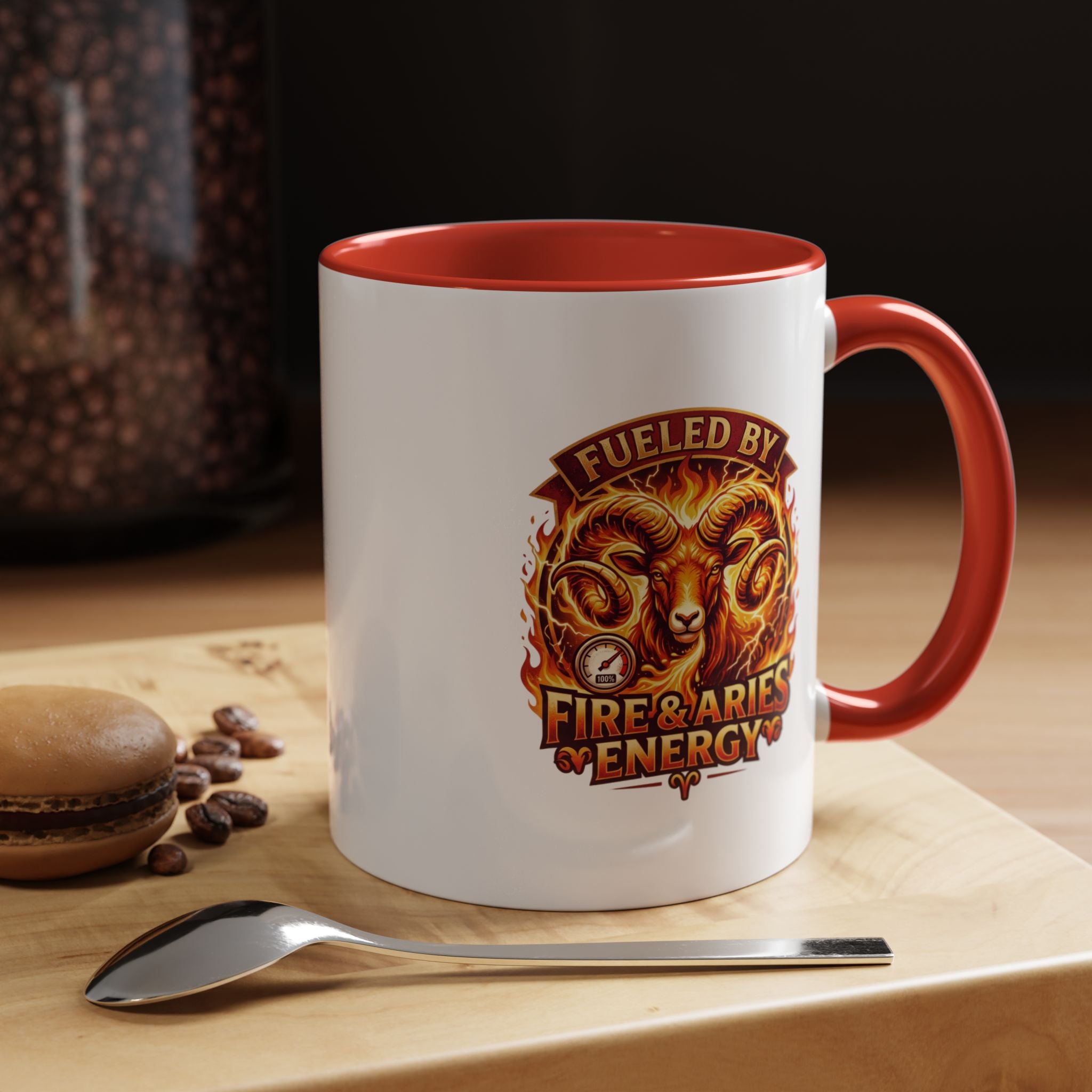 Fueled by Fire & Aries Energy Mug – Zodiac Ram Coffee Cup
