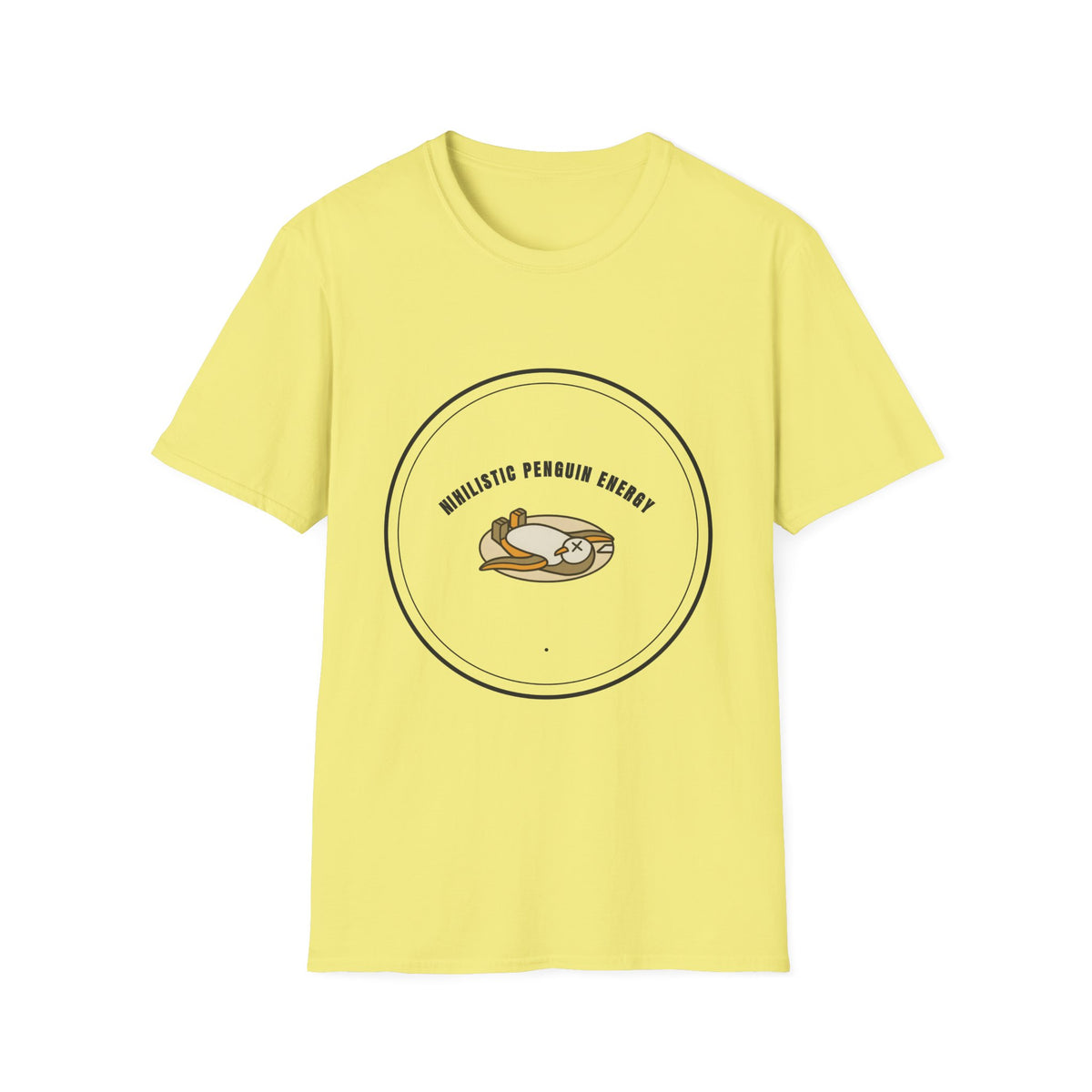 Nihilistic Penguin Energy T-Shirt — Cute Sloth-Like Penguin Graphic Tee - Trending Now - September 2026