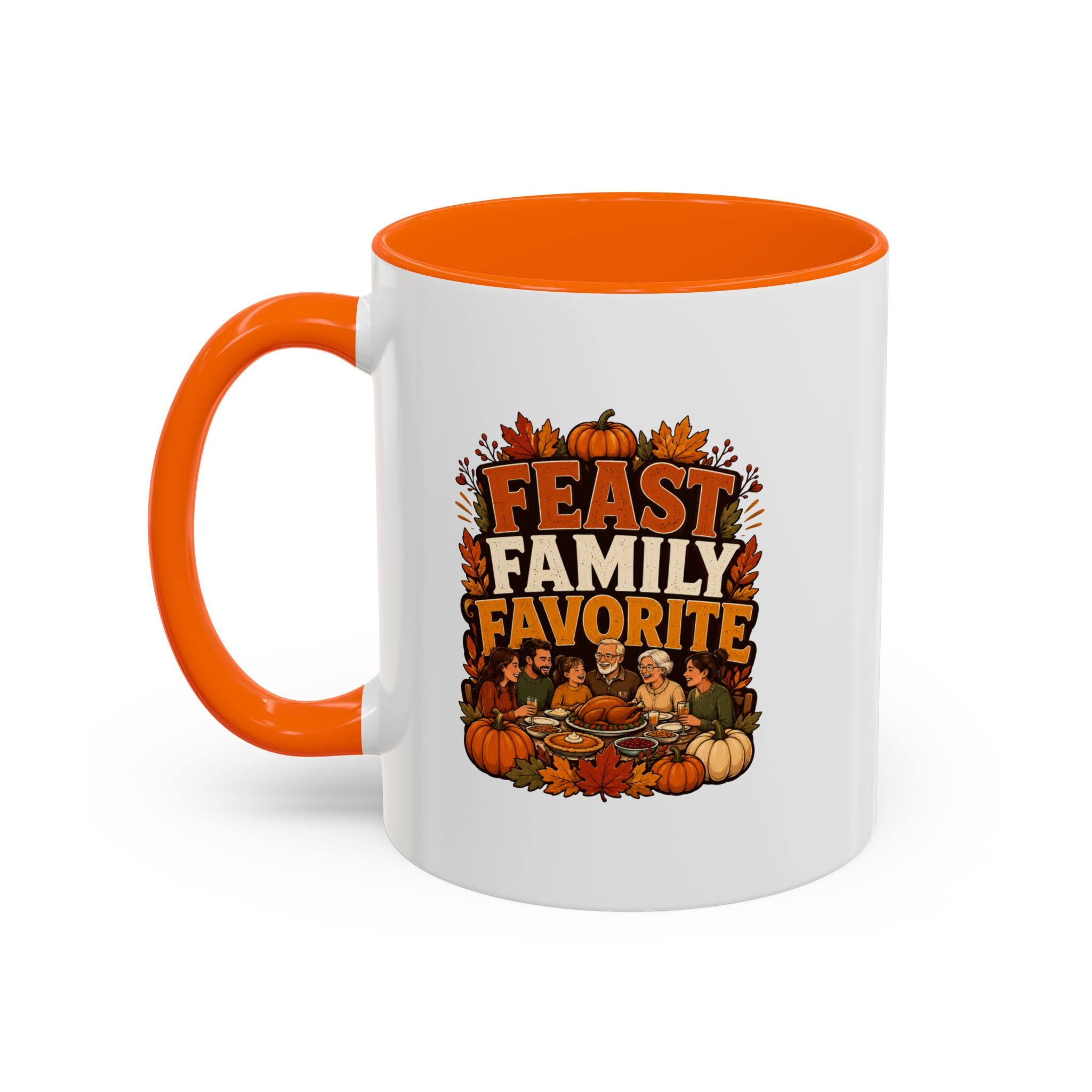 Thanksgiving Mug Feast Family Favorite Coffee Mug — Thanksgiving Pumpkin Autumn Design