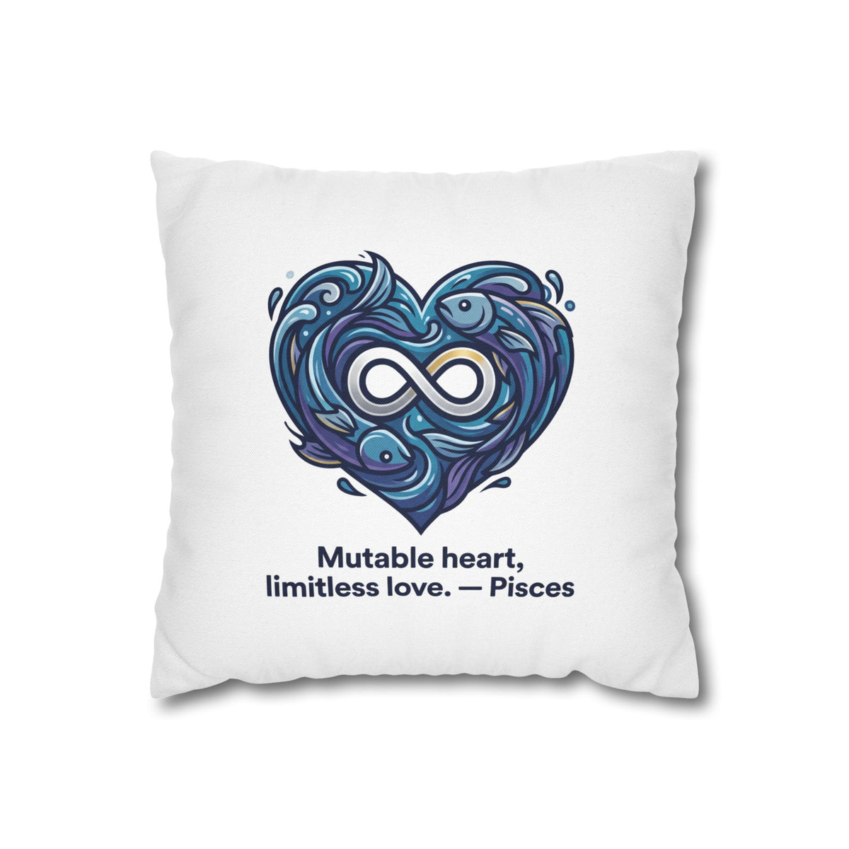 Pisces Infinity Heart Pillowcase — "Mutable heart, limitless love."
