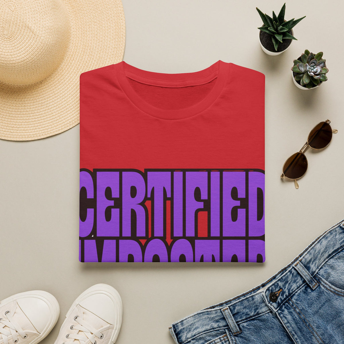 Certified Imposter Energy Funny Gaming Tee - Sarcastic Quote Streetwear T-Shirt - Trending Now - September 2026