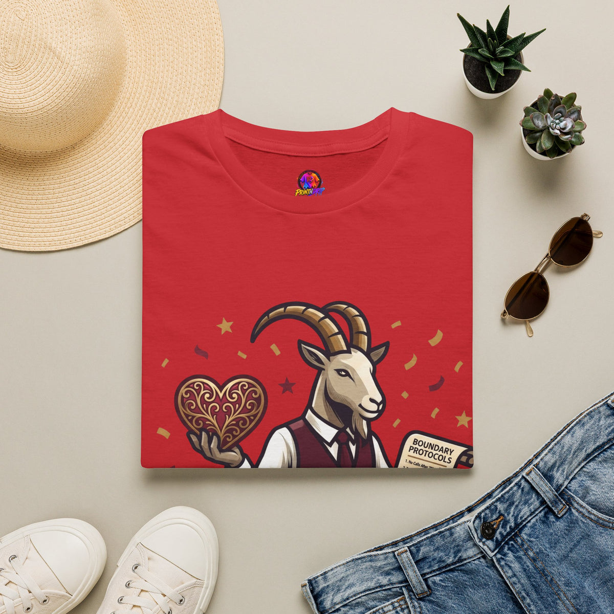 Capricorn T-Shirt — "Setting Boundaries is My Love Language" Zodiac Goat Tee