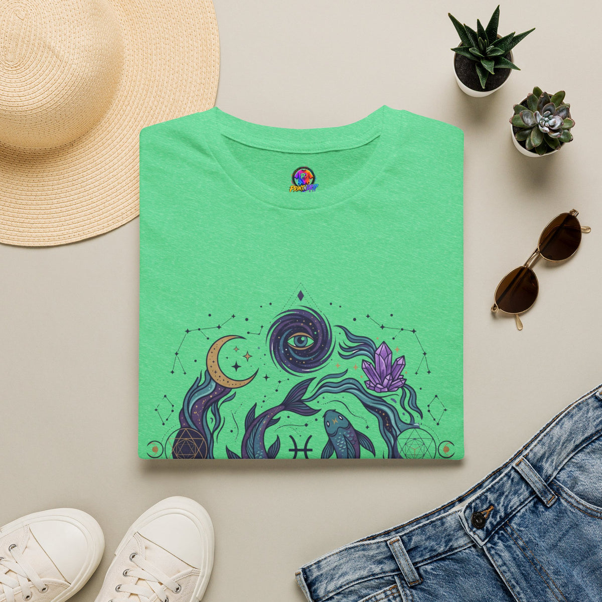 Pisces Mystic Vibes T-Shirt — Astrology Zodiac Tee with 'My vibe is mystical'