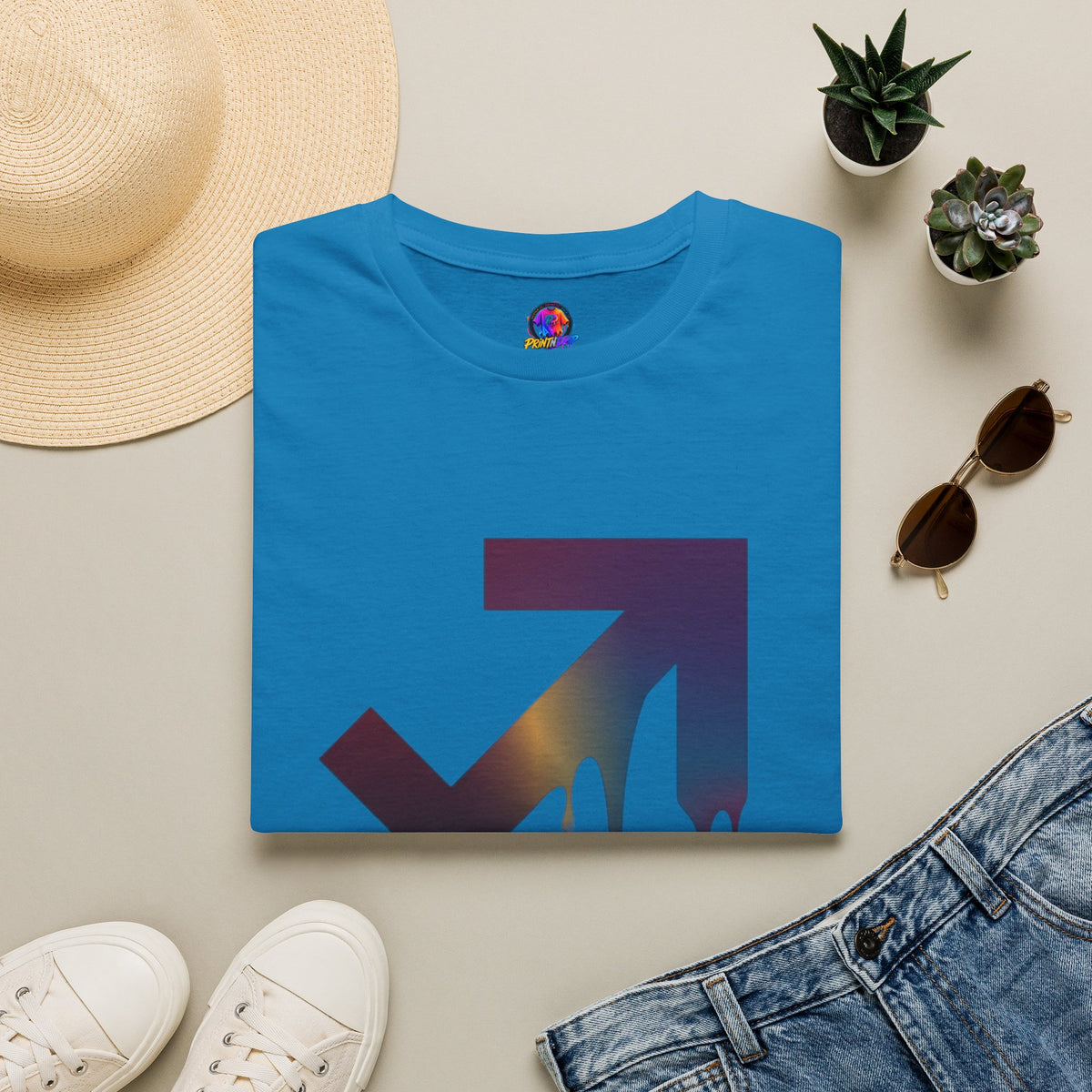 Sagittarius Drip T-Shirt — Gradient Astrological Arrow Tee