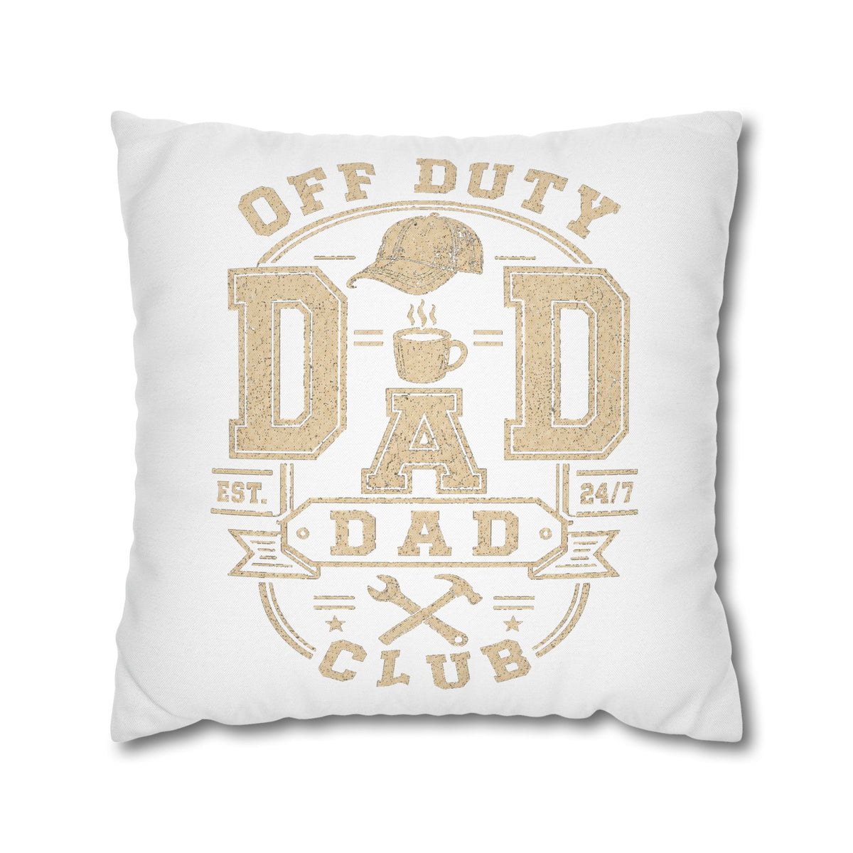 Off Duty Dad Club Throw Pillowcase — 'Off Duty DAD' Decorative Cushion Cover for Father’s Day Milo Bailey Dog Dad Mom