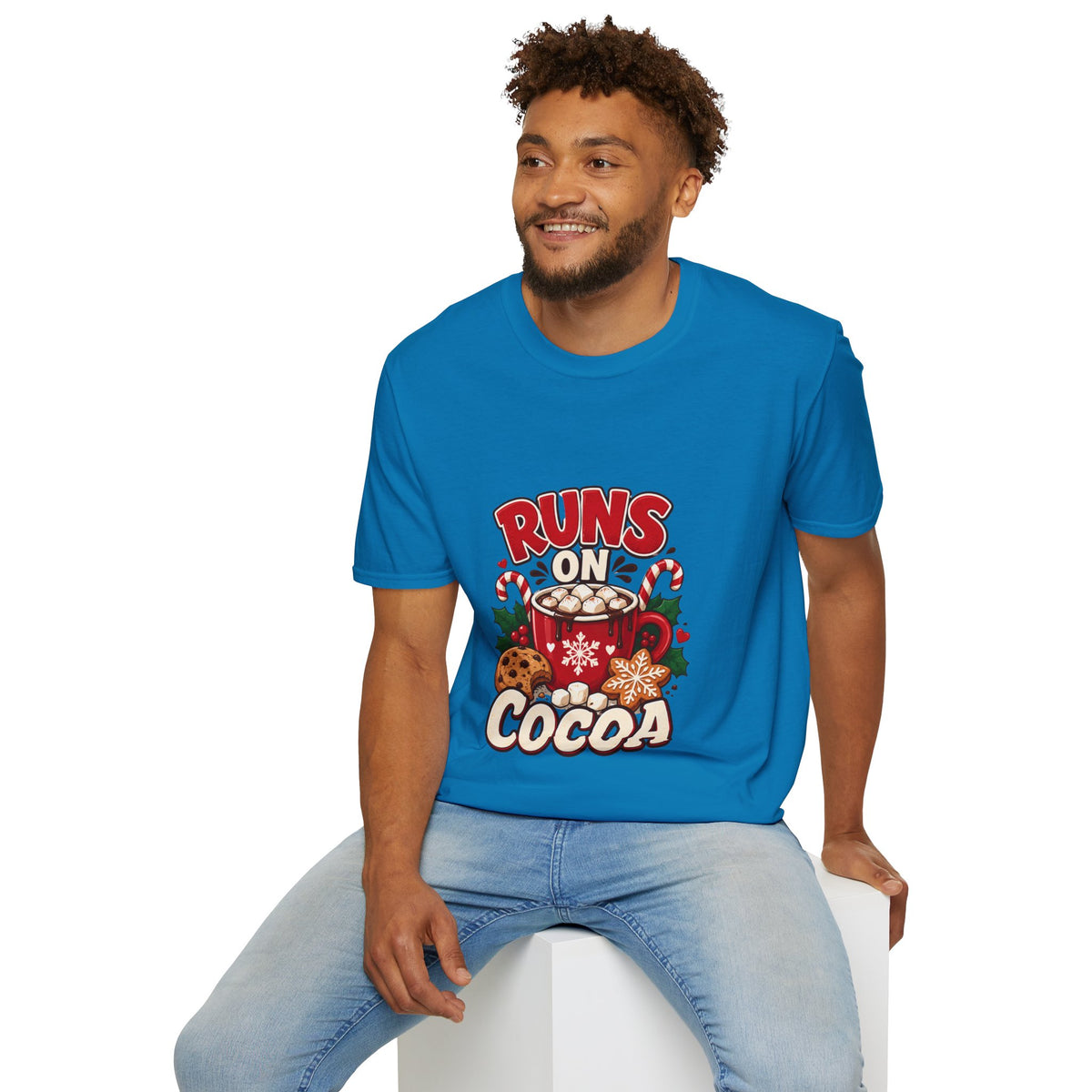 T-Shirt — Runs On Cocoa Holiday Graphic Tee