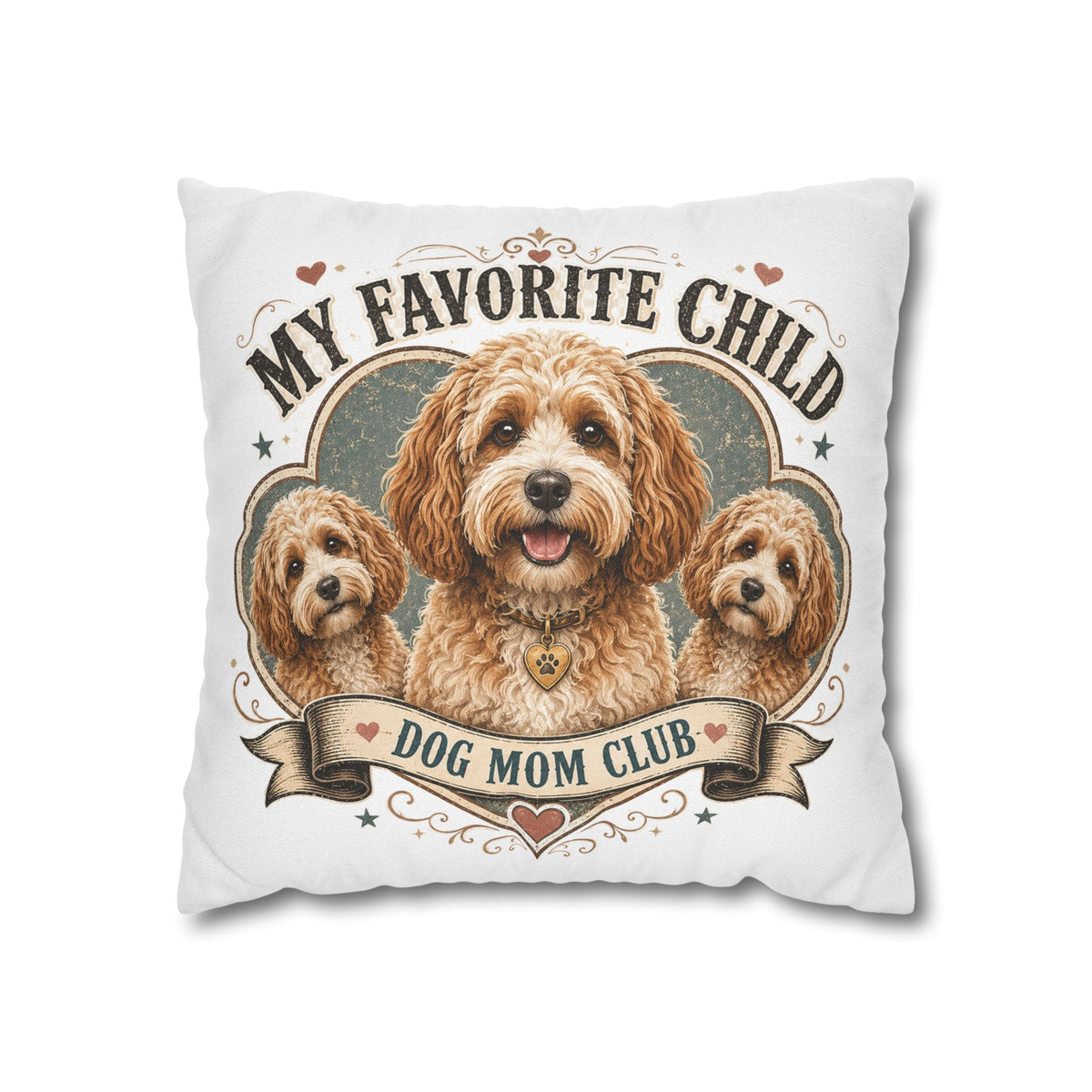 My Favorite Child Dog Mom Club Pillowcase  Milo Bailey Dog Dad Mom— Cute Doodle Pet Throw Pillow Cover