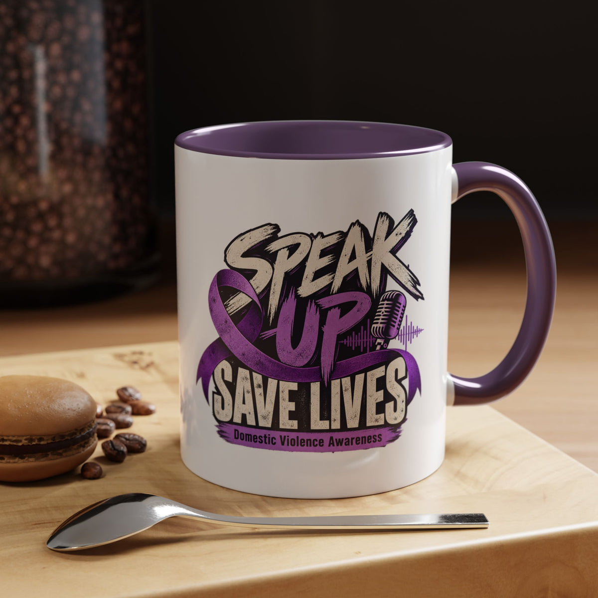 Speak Up Save Lives Domestic Violence Awareness Coffee Mug