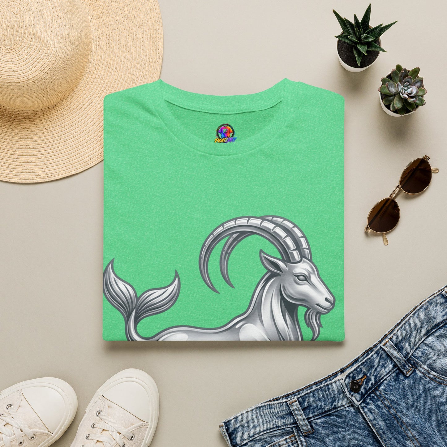 Capricorn Goat Zodiac T-Shirt — Mythical Sea-Goat Horoscope Tee