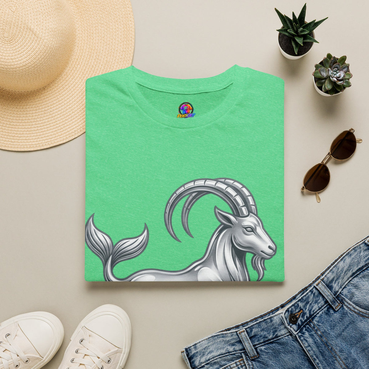 Capricorn Goat Zodiac T-Shirt — Mythical Sea-Goat Horoscope Tee