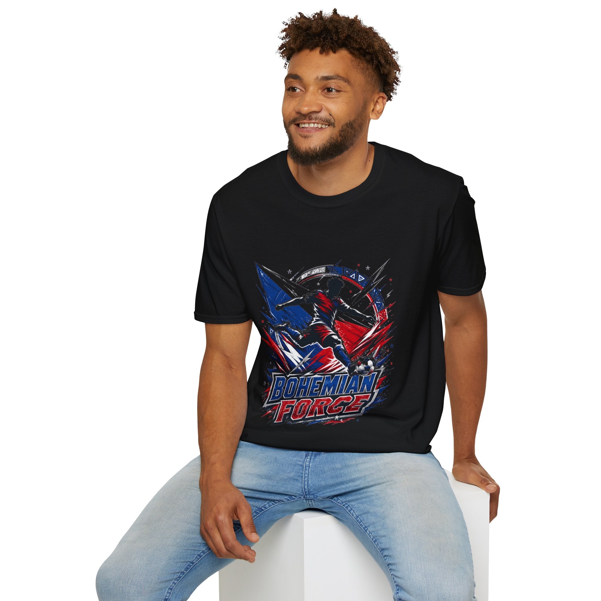 Czechia Bohemian Force Graphic T‑Shirt — Energetic Soccer Player Silhouette