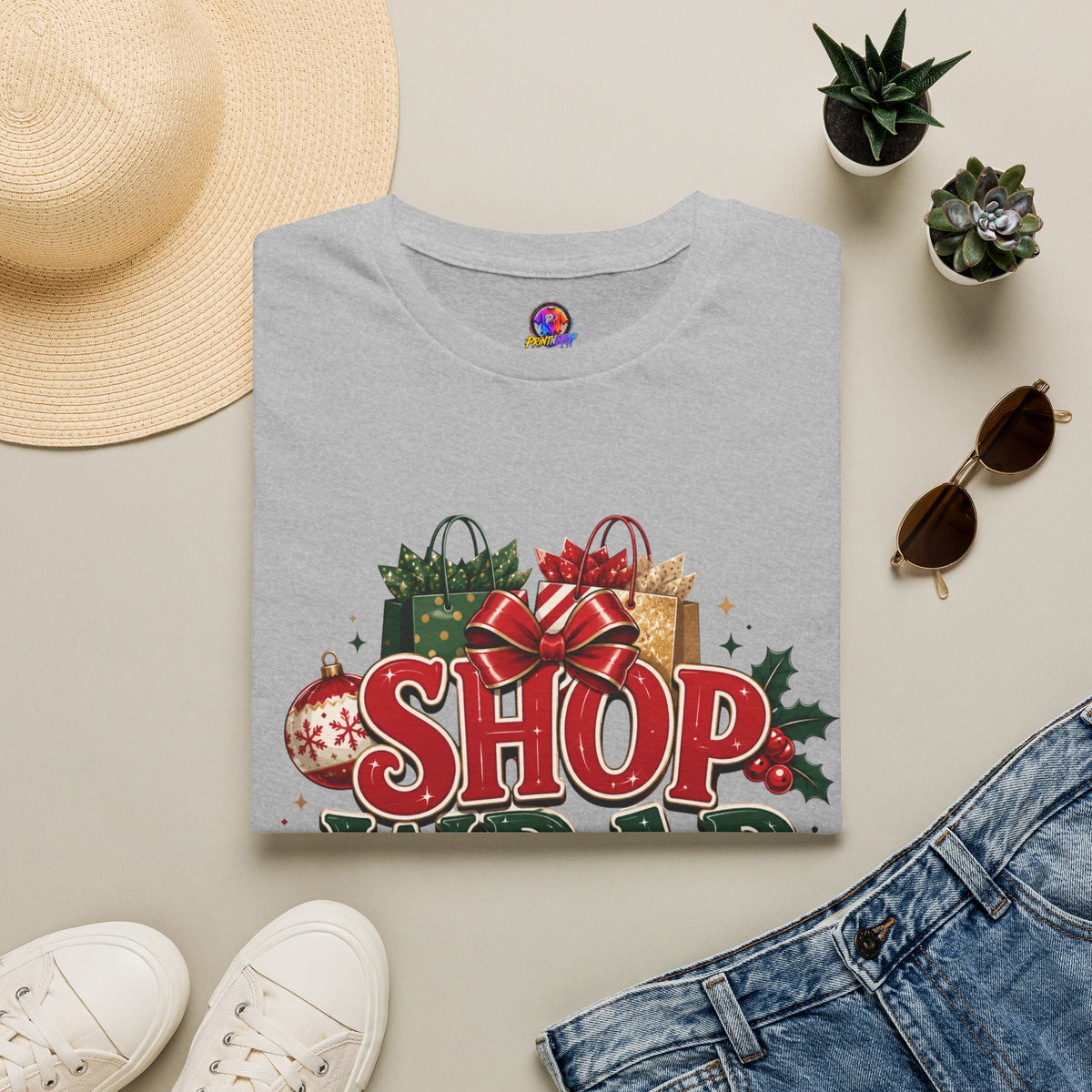 Christmas 'Shop Wrap Repeat' T-Shirt