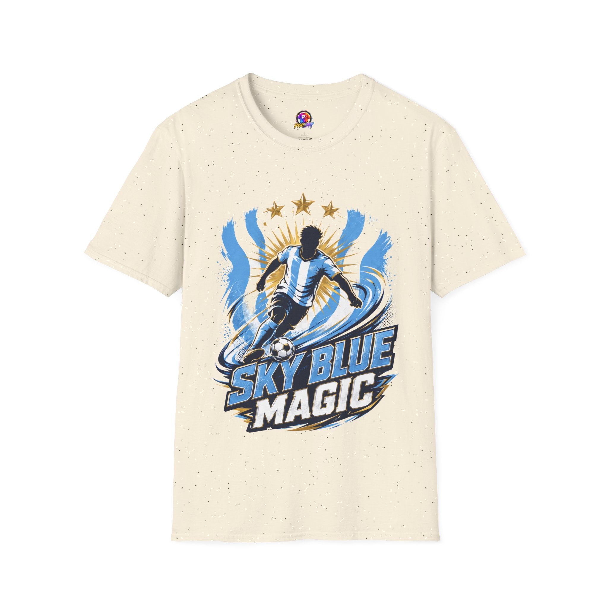 Argentina Sky Blue Magic Soccer T-Shirt — Argentinian Football Player Graphic Tee