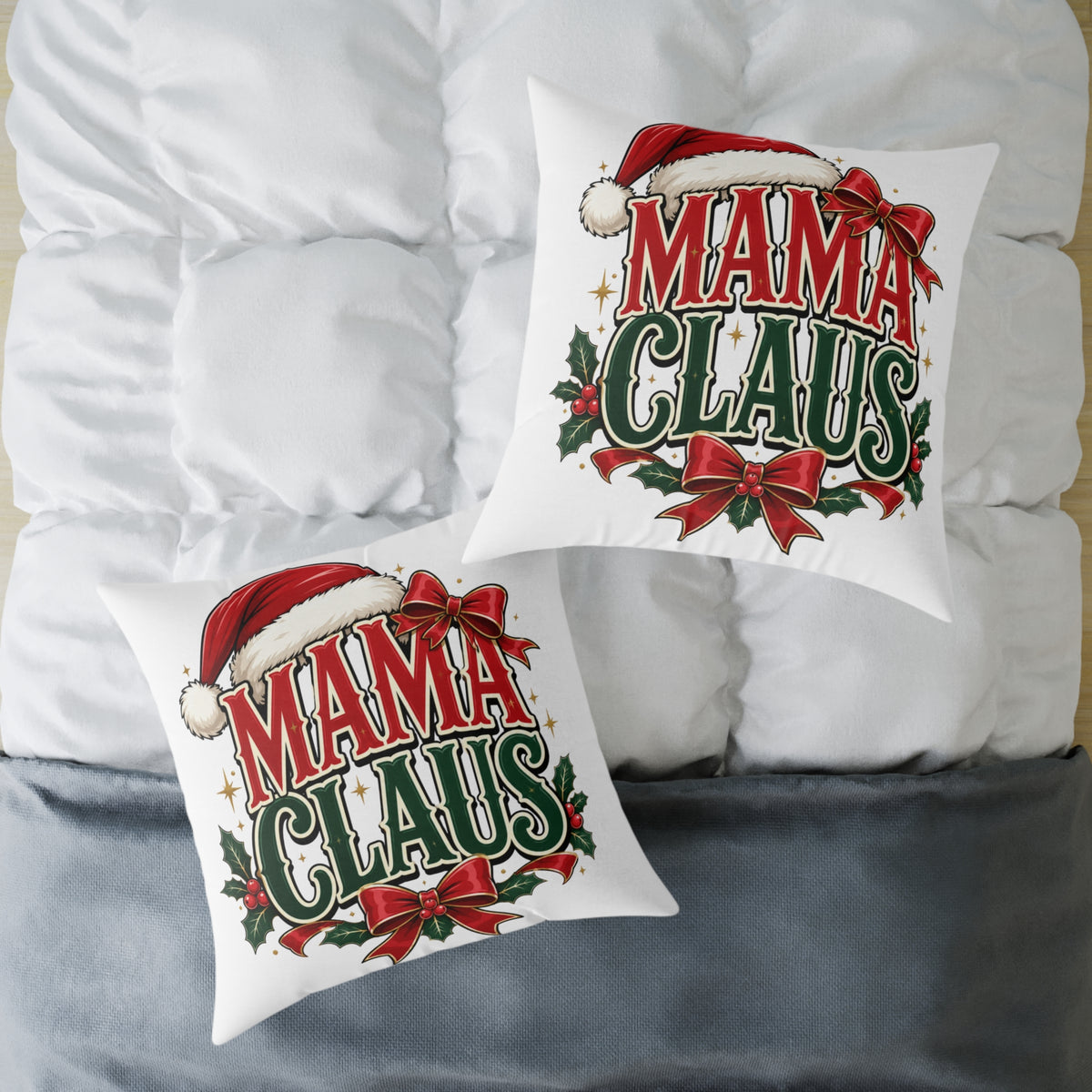 Mama Claus Christmas Pillow — Festive Holiday Decorative Throw Pillow