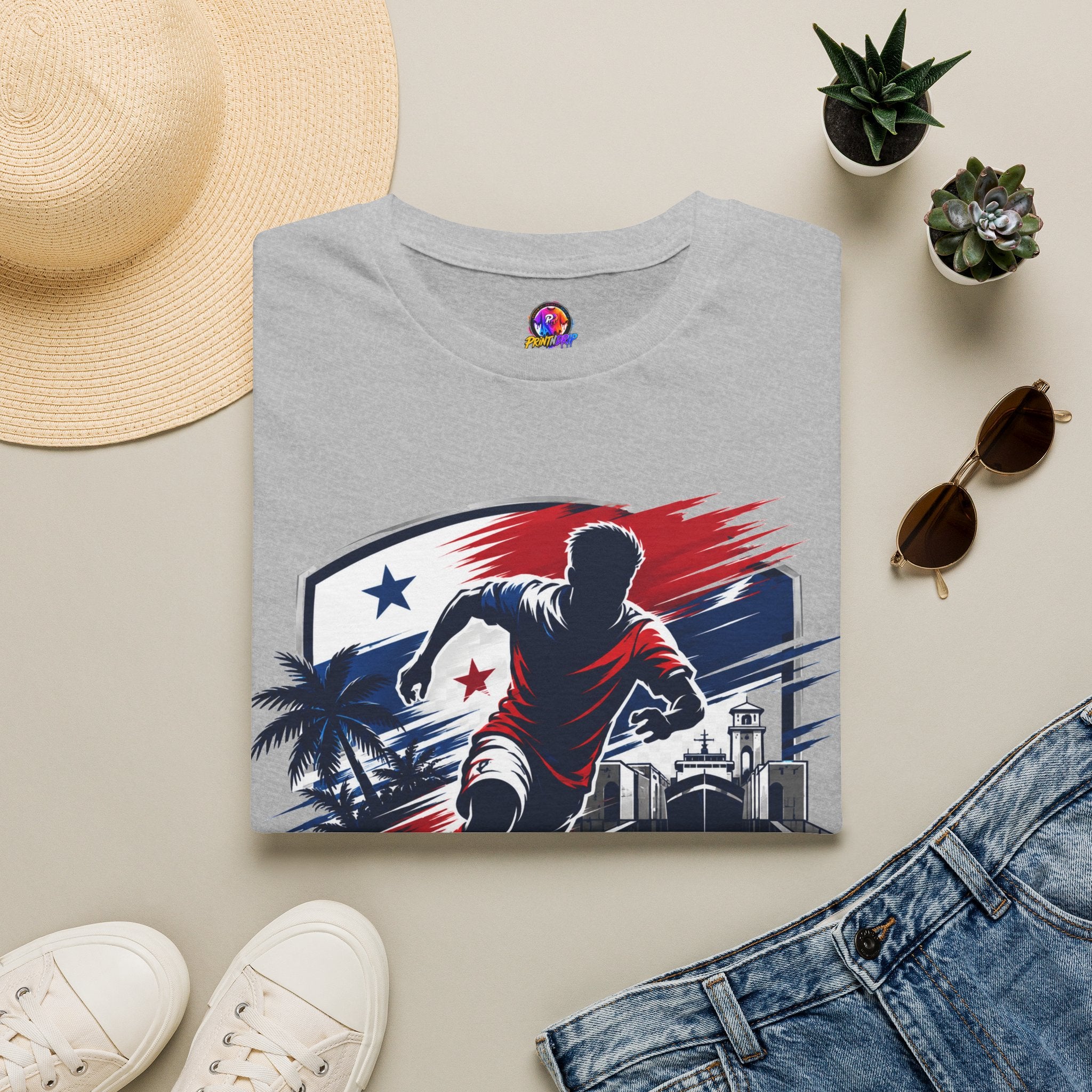 Canal Force Soccer T-Shirt - Patriotic Player Graphic Tee - Panama Shirt